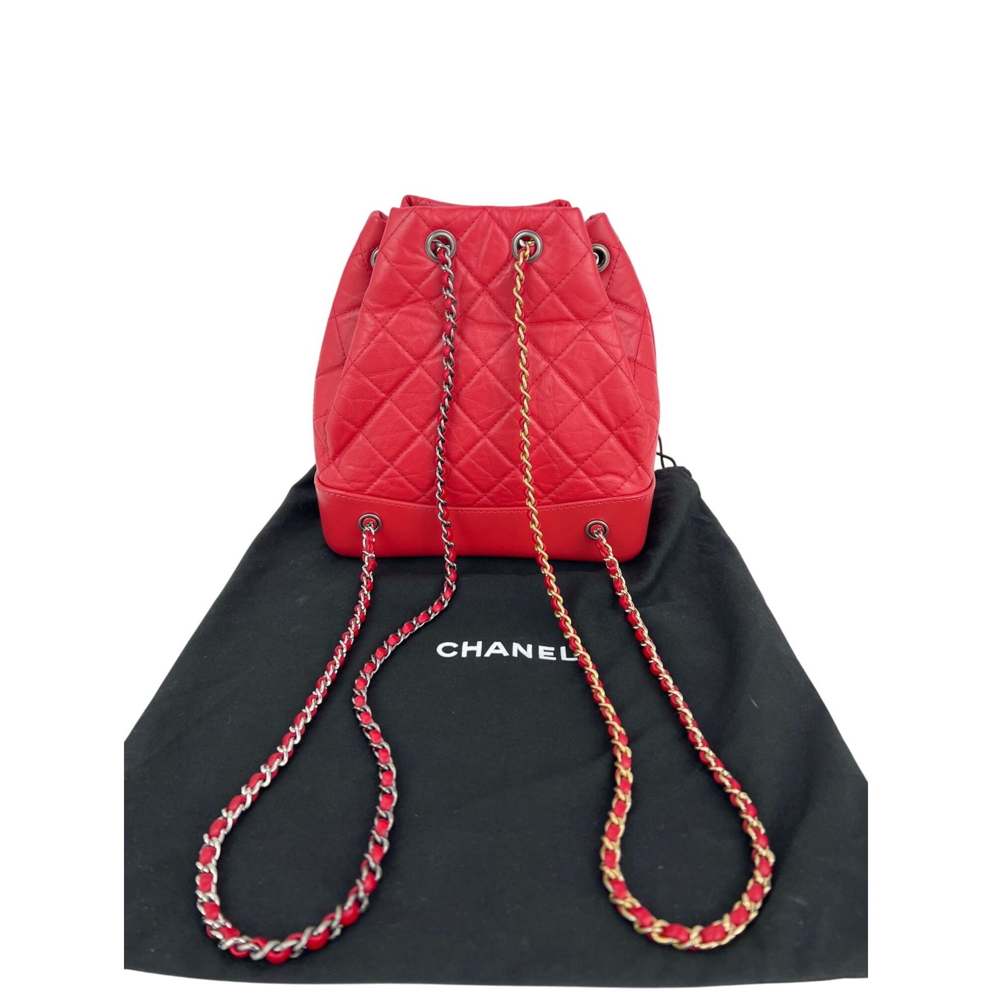 Chanel Chanel Aged Calfskin Quilted Small Gabrielle Red Backpack Size ONE SIZE - 2 Thumbnail