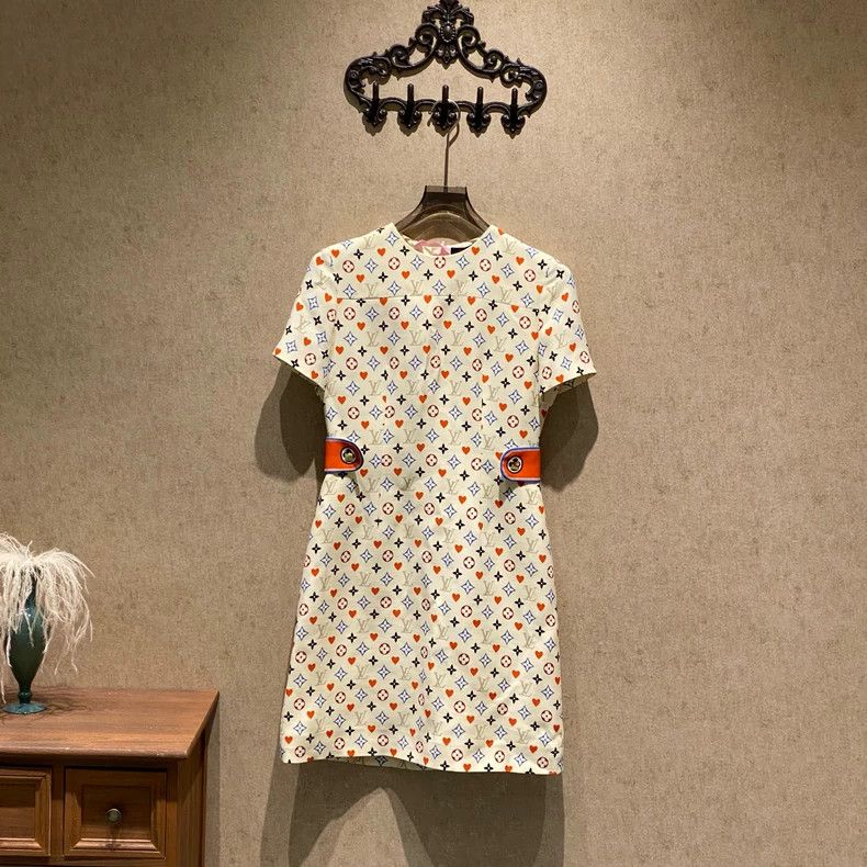 Louis Vuitton Louis Vuitton White Tri-color Old Flower Full Print Dress Size XS / US 0-2 / IT 36-38 - 1 Thumbnail
