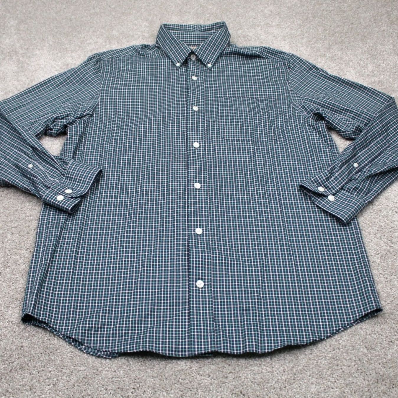 Vintage Duluth Shirt Mens Medium Green & Blue Wrinklefighter Relaxed Fit Cotton L/S Size US M / EU 48-50 / 2 - 3 Thumbnail