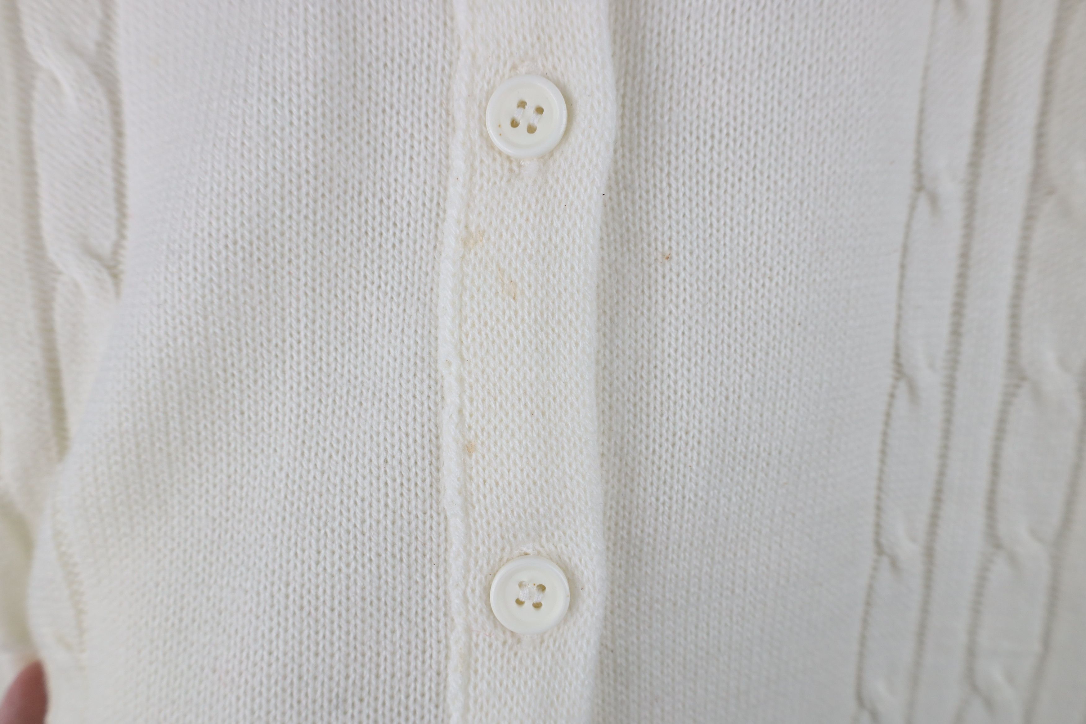 Vintage Vintage 90s Streetwear Knit Cardigan Sweater White Acrylic Size XL / US 12-14 / IT 48-50 - 4 Thumbnail