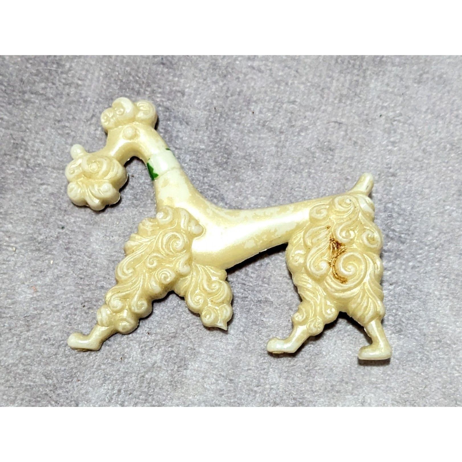 Other Vintage 50s White Shimmer Poodle Brooch Size ONE SIZE - 5 Thumbnail