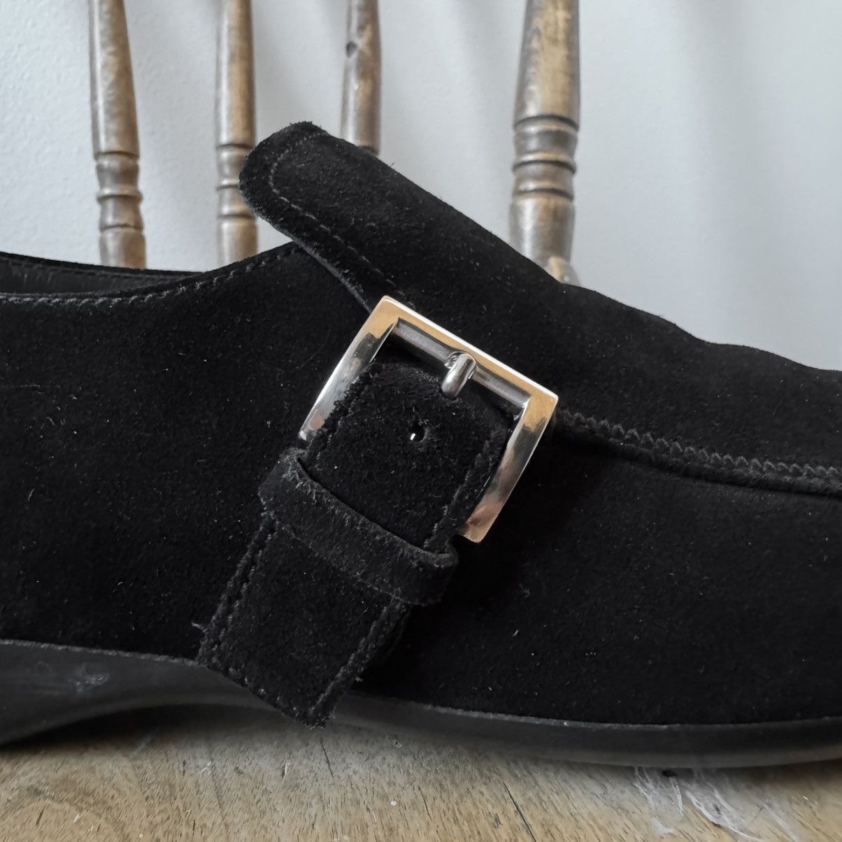 Prada Prada 2000’s Black Suede Buckle Leather Loafers Size US 12 / EU 45 - 7 Thumbnail