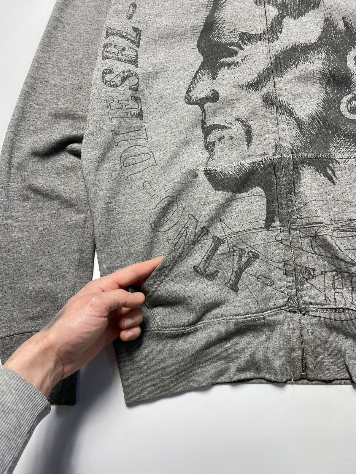 Diesel × Vintage Vintage Diesel graphic all over print zip hoodie zipper Size US L / EU 52-54 / 3 - 8 Thumbnail