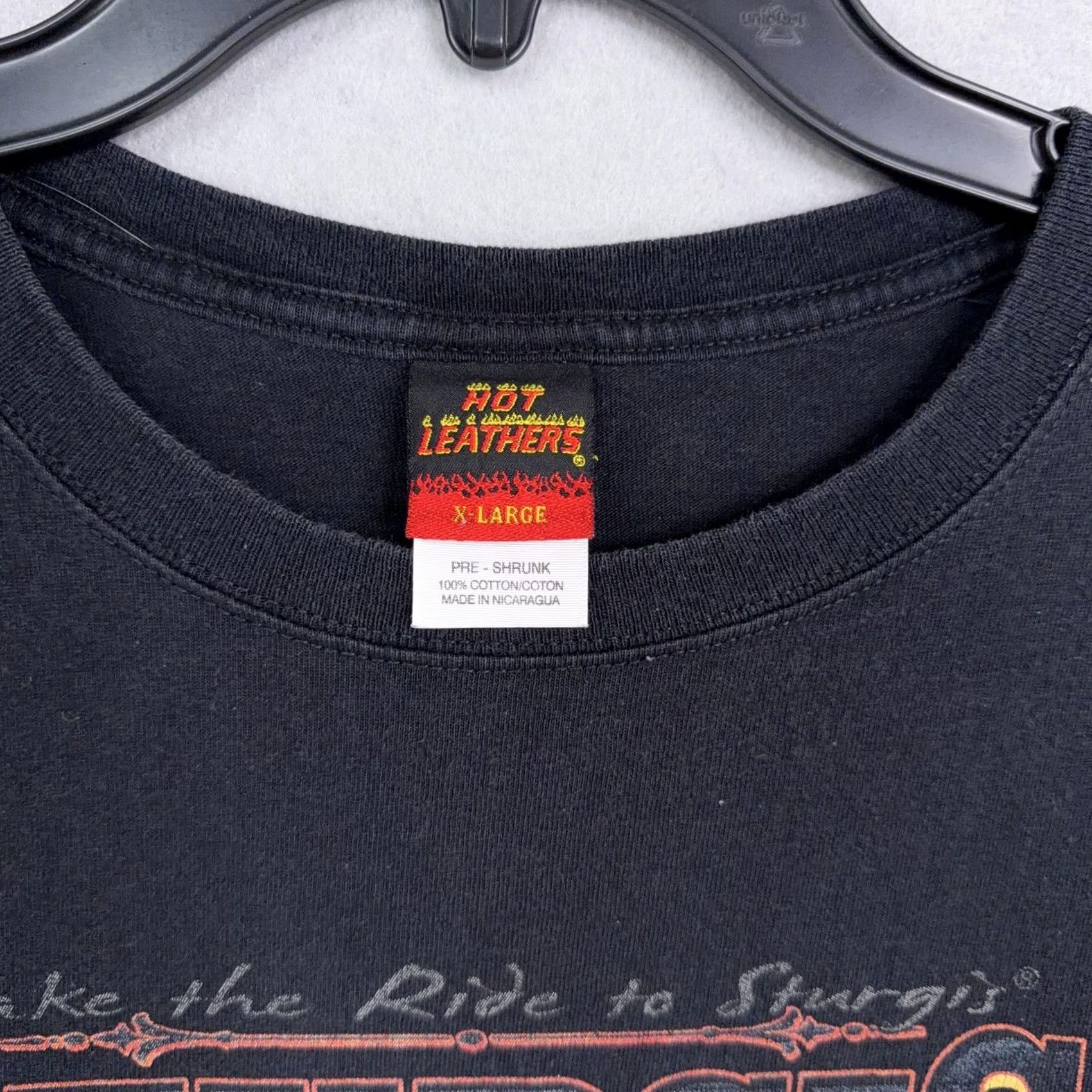 Vintage Hot Leathers Shirt Mens XL Black Sturgis 2011 Black Hills Rally Skull Biker Tee Size US XL / EU 56 / 4 - 4 Thumbnail
