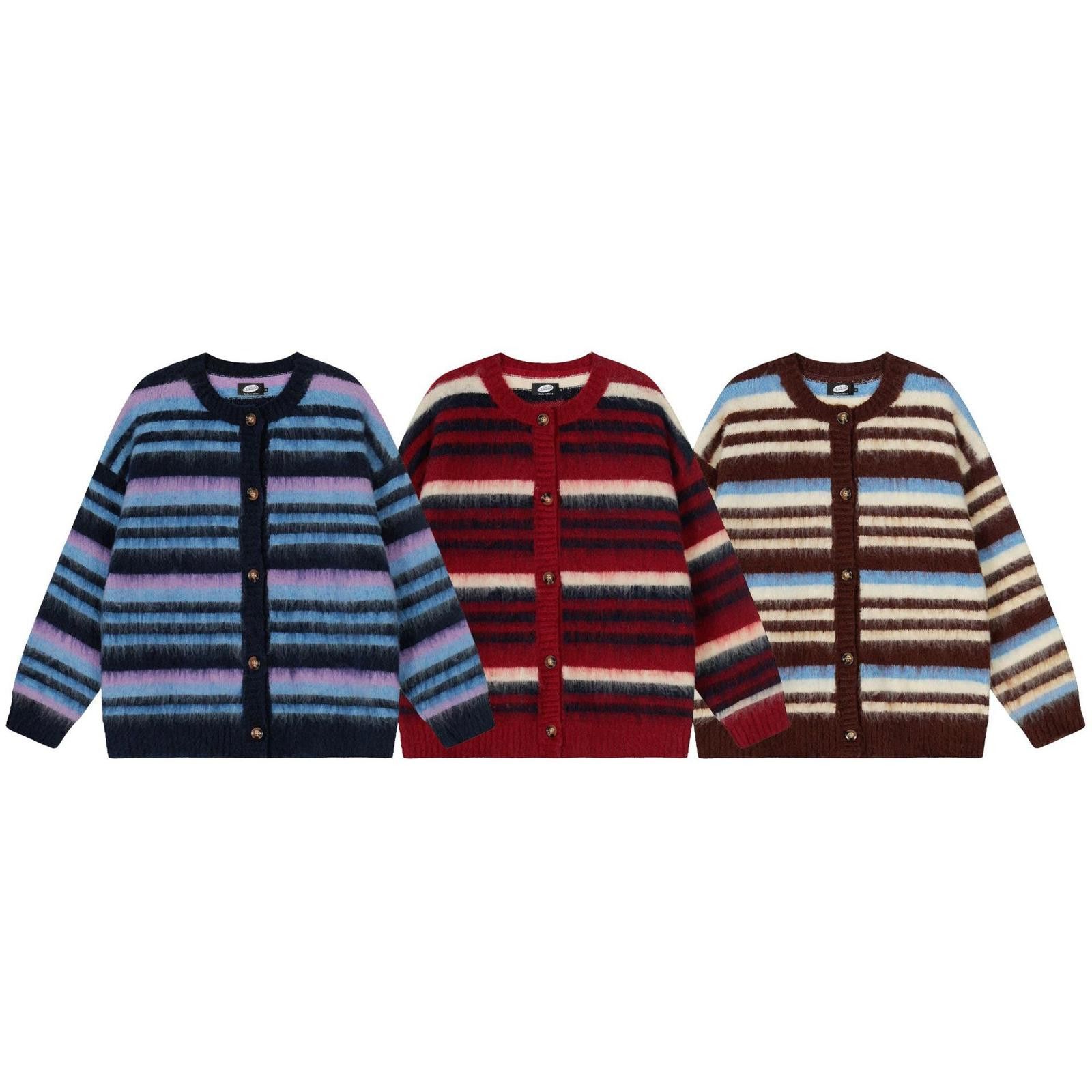 Other Contrast Stripe Open-Front Knit Cardigan Size US M / EU 48-50 / 2 - 5 Thumbnail