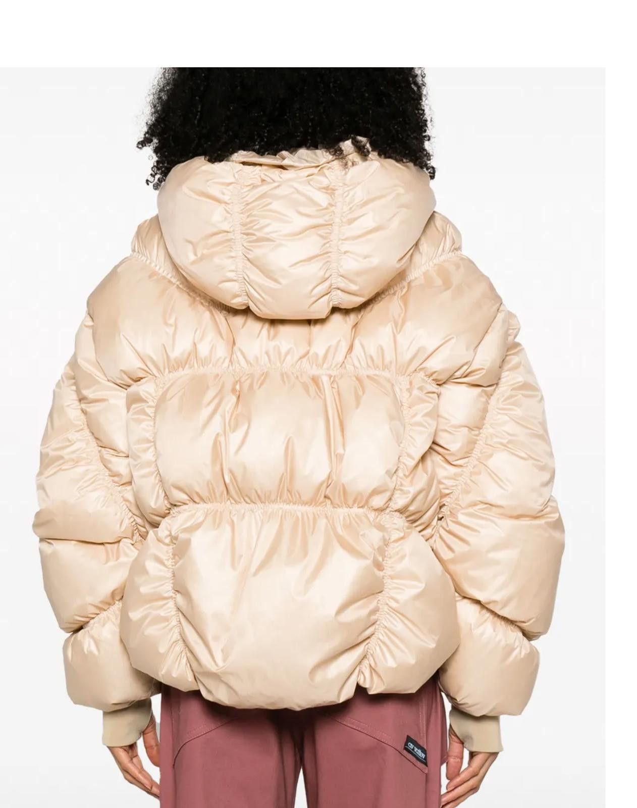 Khrisjoy Khrisjoy Beige zip-up hooded puffer jacket Sz 0 Ret $1,999 Size XS / US 0-2 / IT 36-38 - 4 Thumbnail