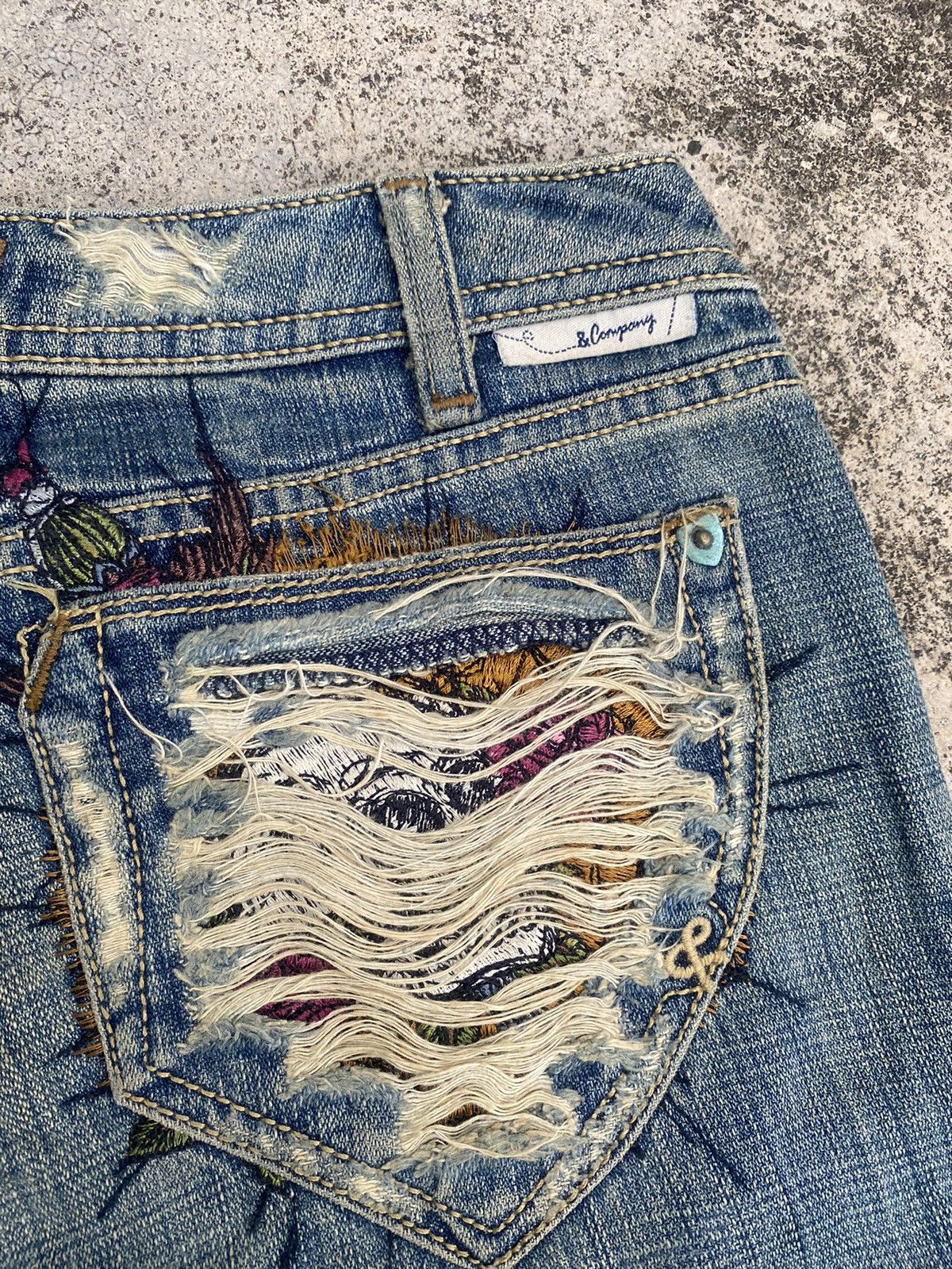 Japanese Brand Flare Jeans Jc Company Distressed Embroidered Skull Bootcut Size US 30 / EU 46 - 23 Thumbnail