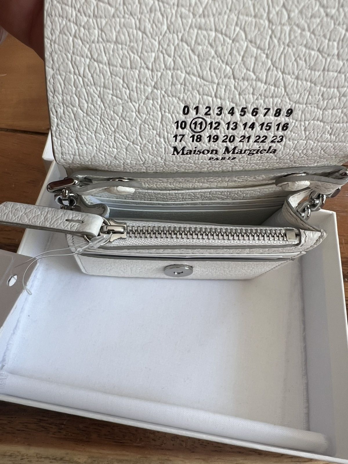 Maison Margiela Maison Margiela Four Stitches leather chain wallet White Size ONE SIZE - 6 Thumbnail