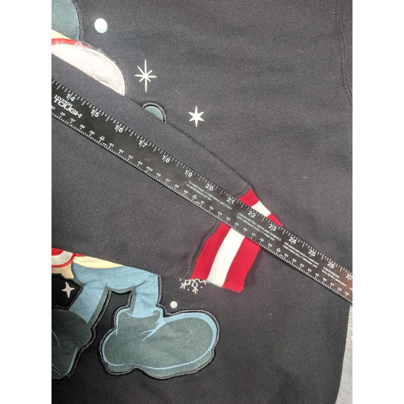 Disney VINTAGE Disney Sweatshirt Mickey Mouse Christmas Holiday Mens L Black Crewneck Pullover Graphic Print Fabric Fleece Size US L / EU 52-54 / 3 - 4 Thumbnail