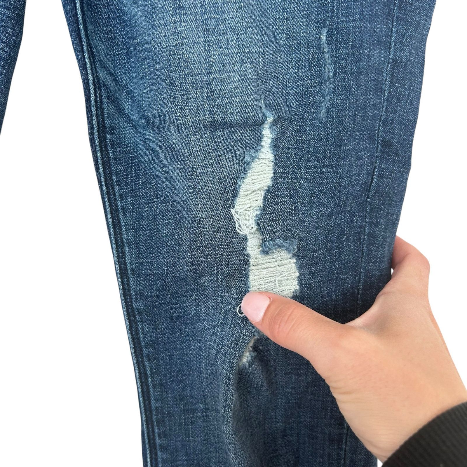 Express Express Distressed Mid Rise Ankle Legging Jeans Sz 2S Size 26" / US 2 / IT 38 - 5 Thumbnail