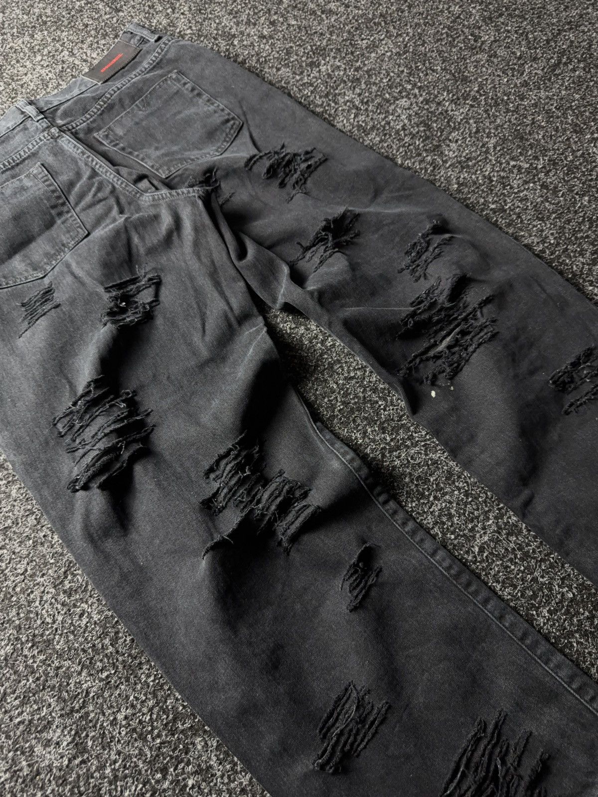 Diesel Luxury Y2K Diesel Niclah Heavy Distressed Washed Black Jeans Size 31" - 16 Thumbnail
