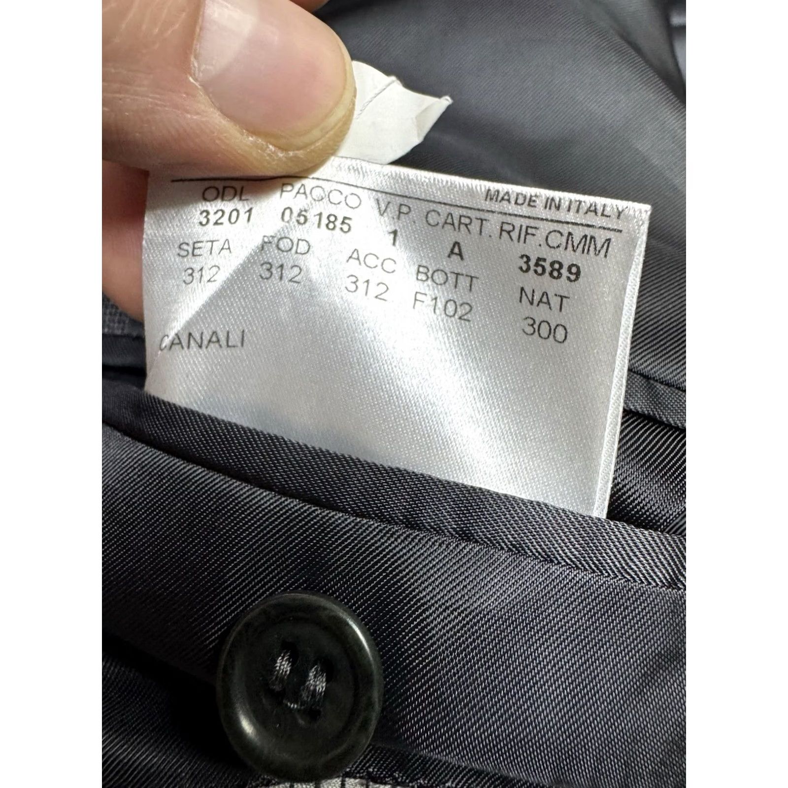 Canali Canali 1934 Men’s Blazer Plaid Wool Sport Coat Gray & Blue Italy 44R Size 44R - 5 Thumbnail