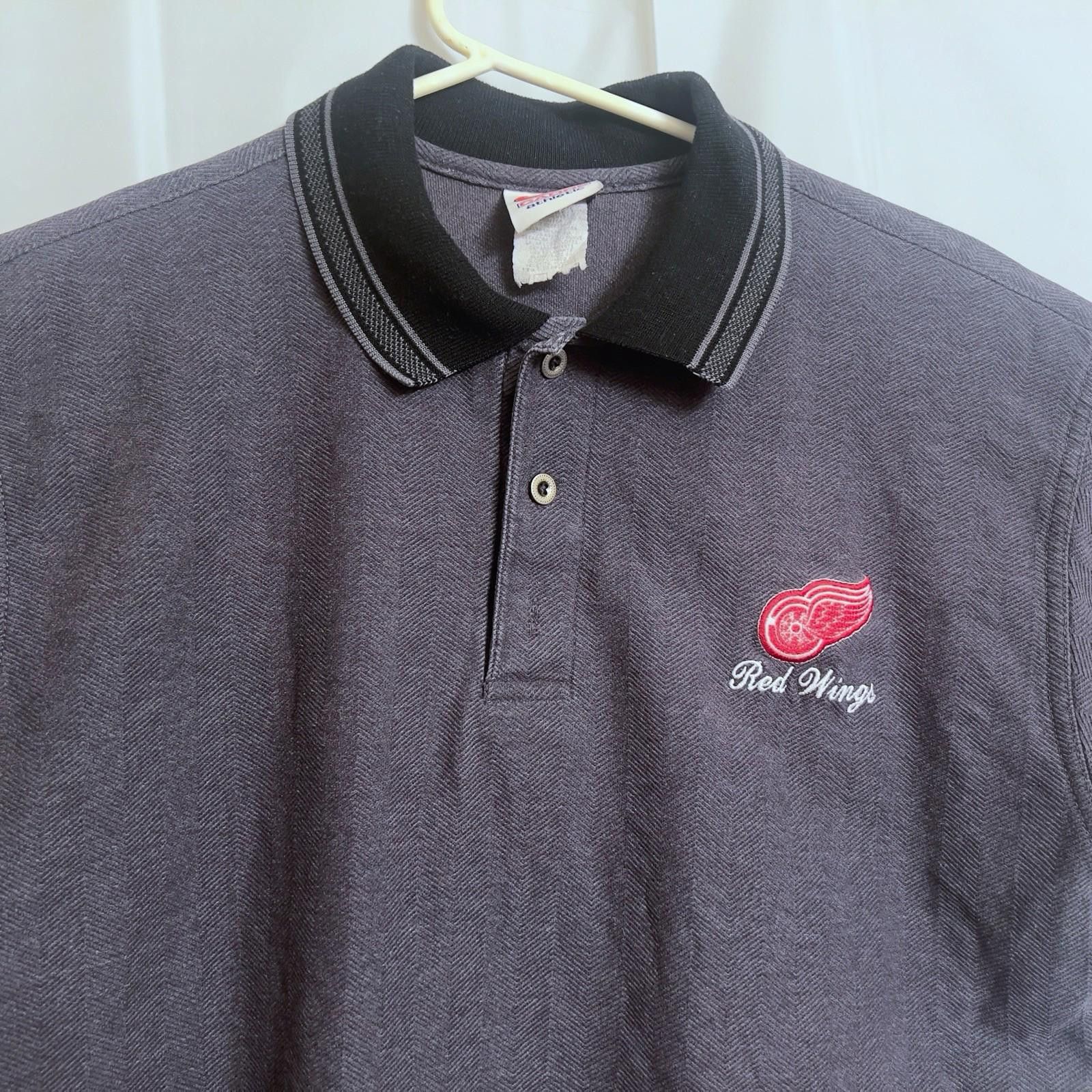 Designer Vtge Cadre Athletic Detroit Red Wings Polo Shirt Men's Gray Size ONE SIZE - 2 Thumbnail
