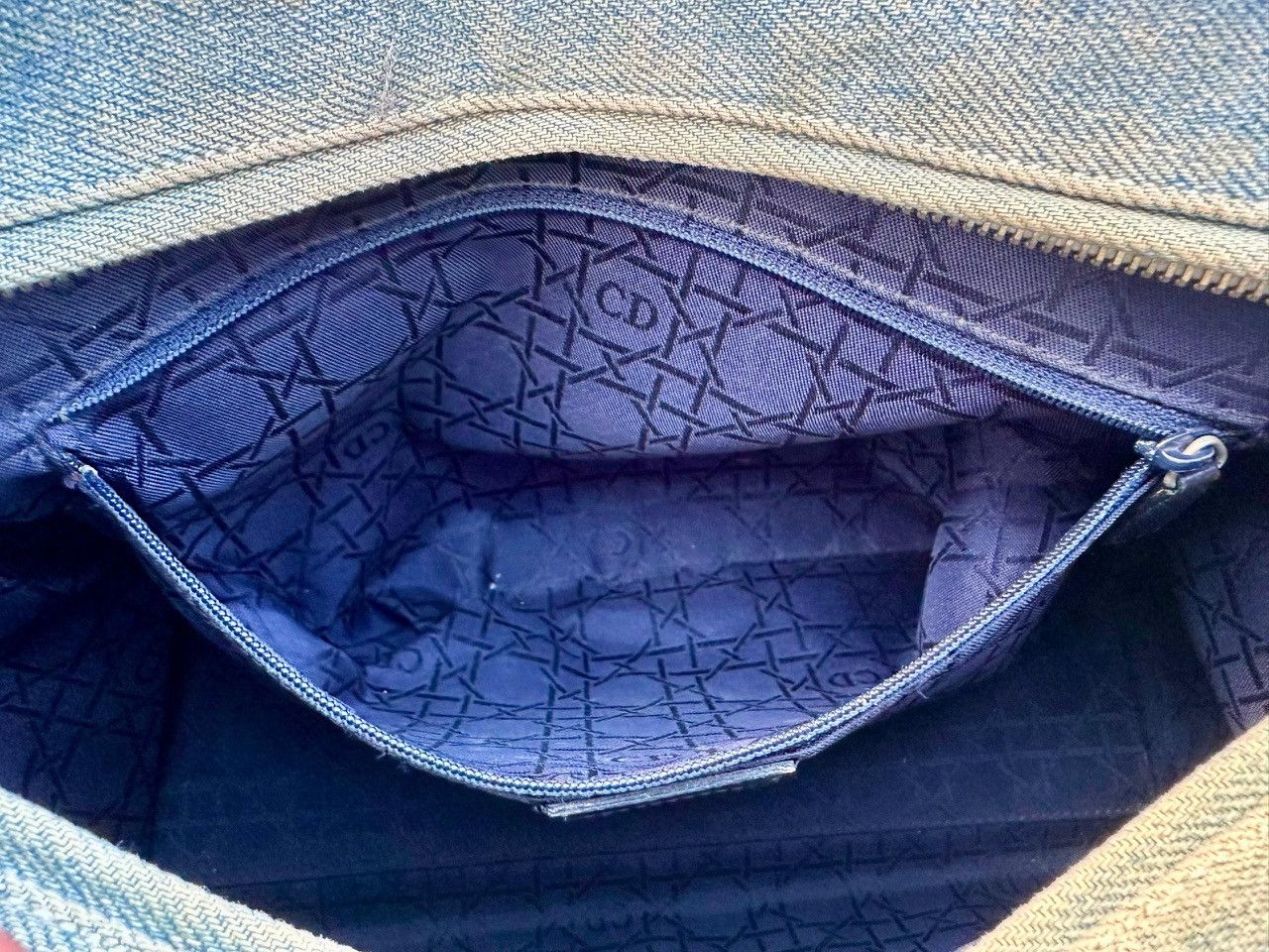 Dior Authentic Christian Dior Lady Dior Denim Large Tote Bag Size ONE SIZE - 6 Thumbnail