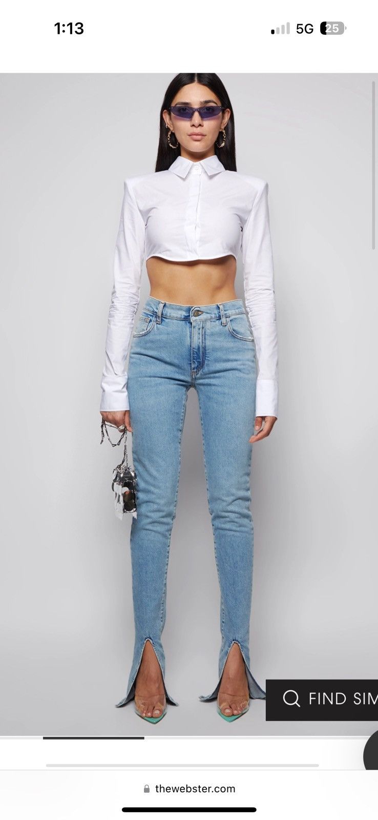 The Attico THE ATTICO CROPPED WHITE BUTTON UP Size XS / US 0-2 / IT 36-38 - 2 Thumbnail