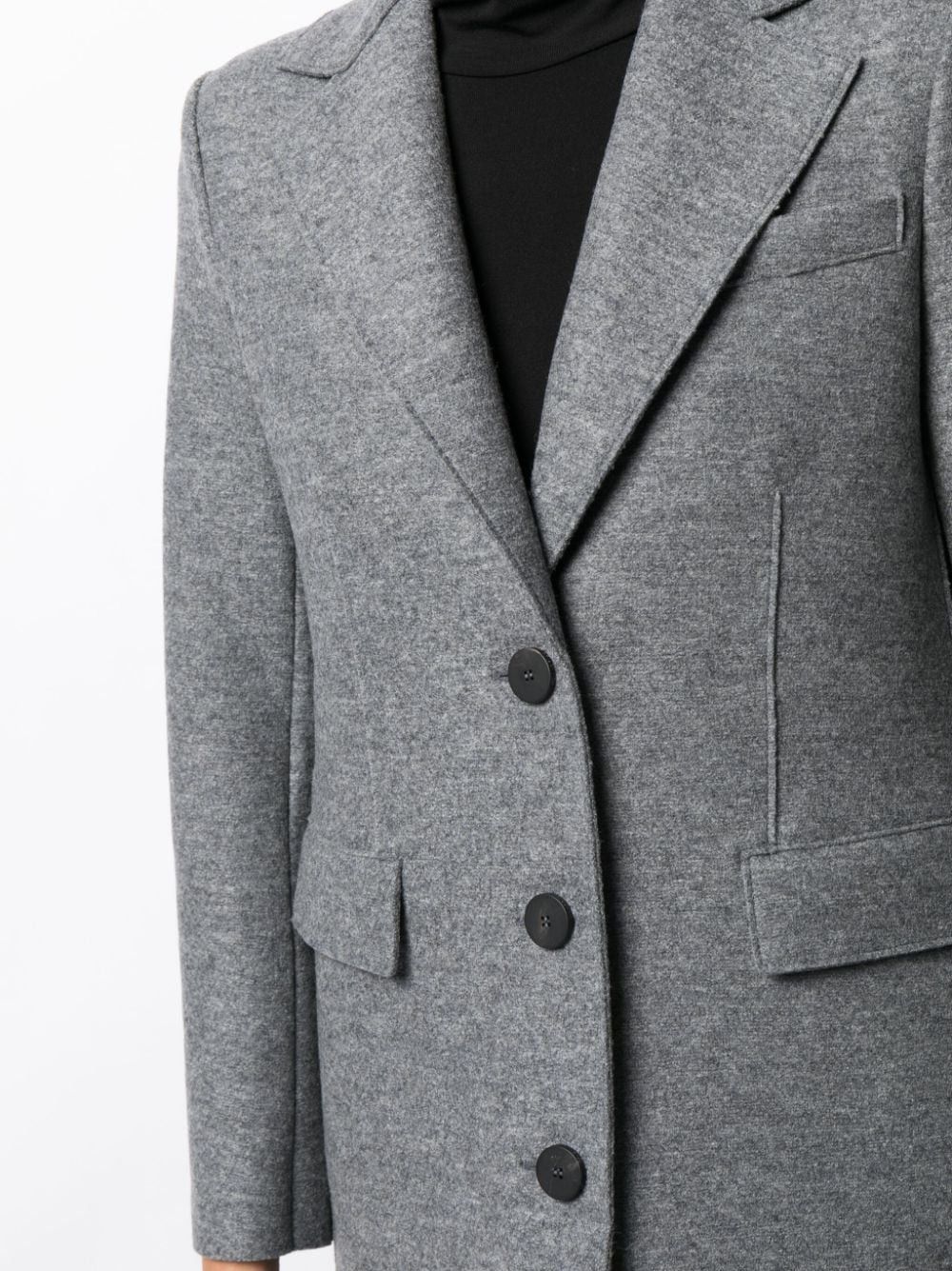 Harris Wharf London o1s22i1n1024 Single-Breasted Pressed Wool Coat in Grey Size M / US 6-8 / IT 42-44 - 5 Thumbnail