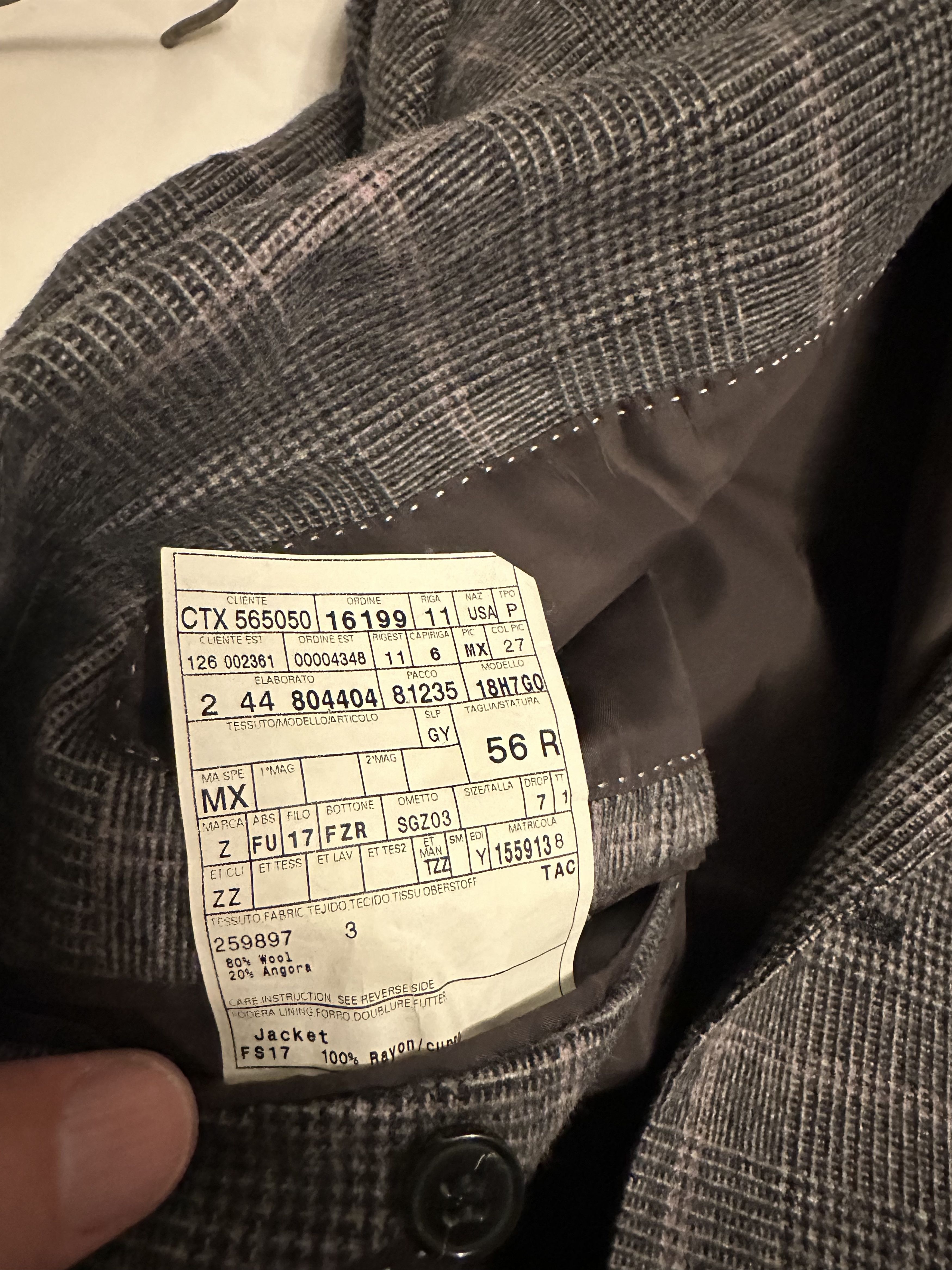 Z Zegna Z Zegna Wool/Angora 56R Size 54R - 3 Thumbnail