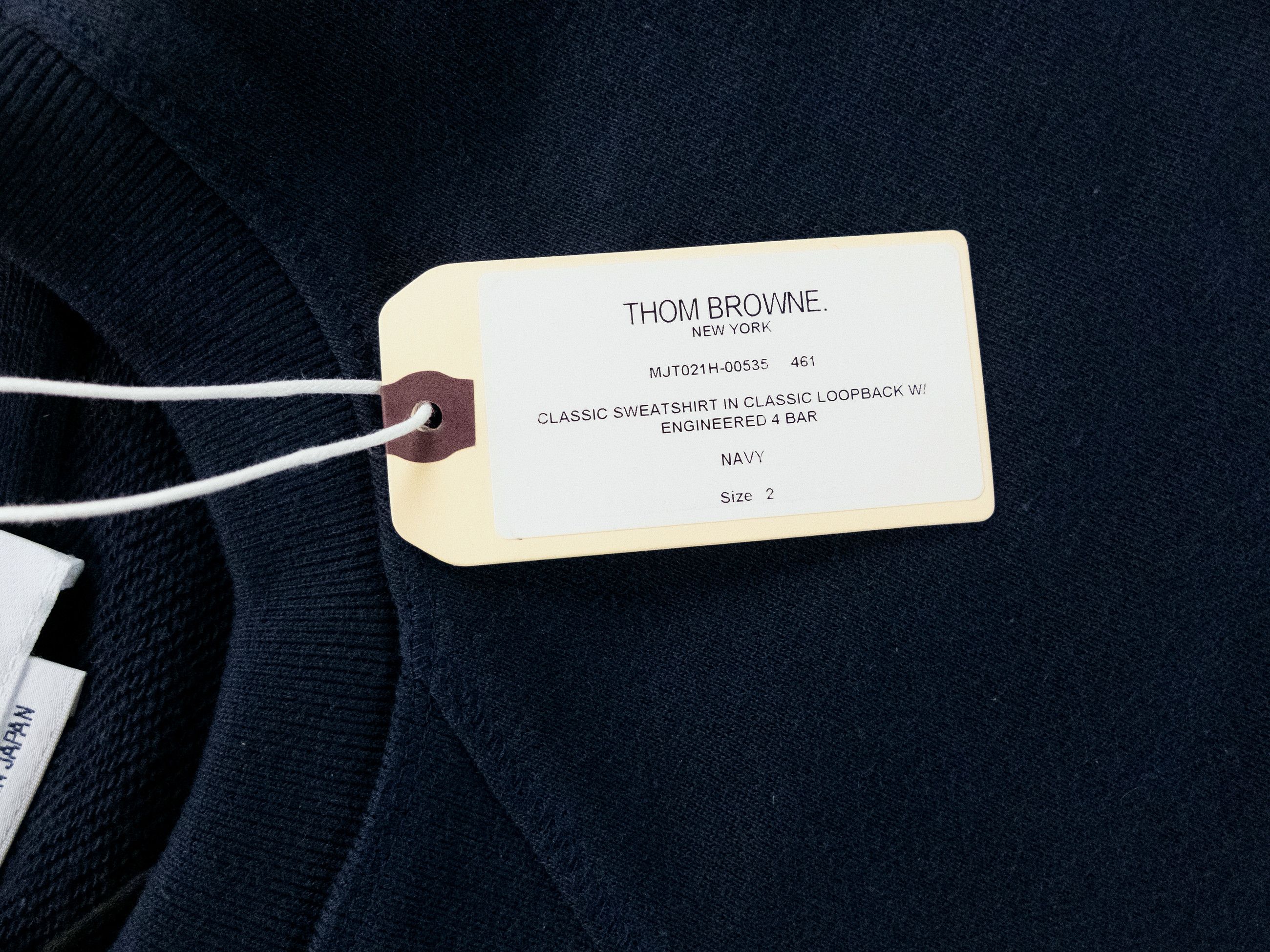 Thom Browne THOM BROWNE navy blue 4 bar stripe sweatshirt 2 / Medium Size US M / EU 48-50 / 2 - 6 Thumbnail