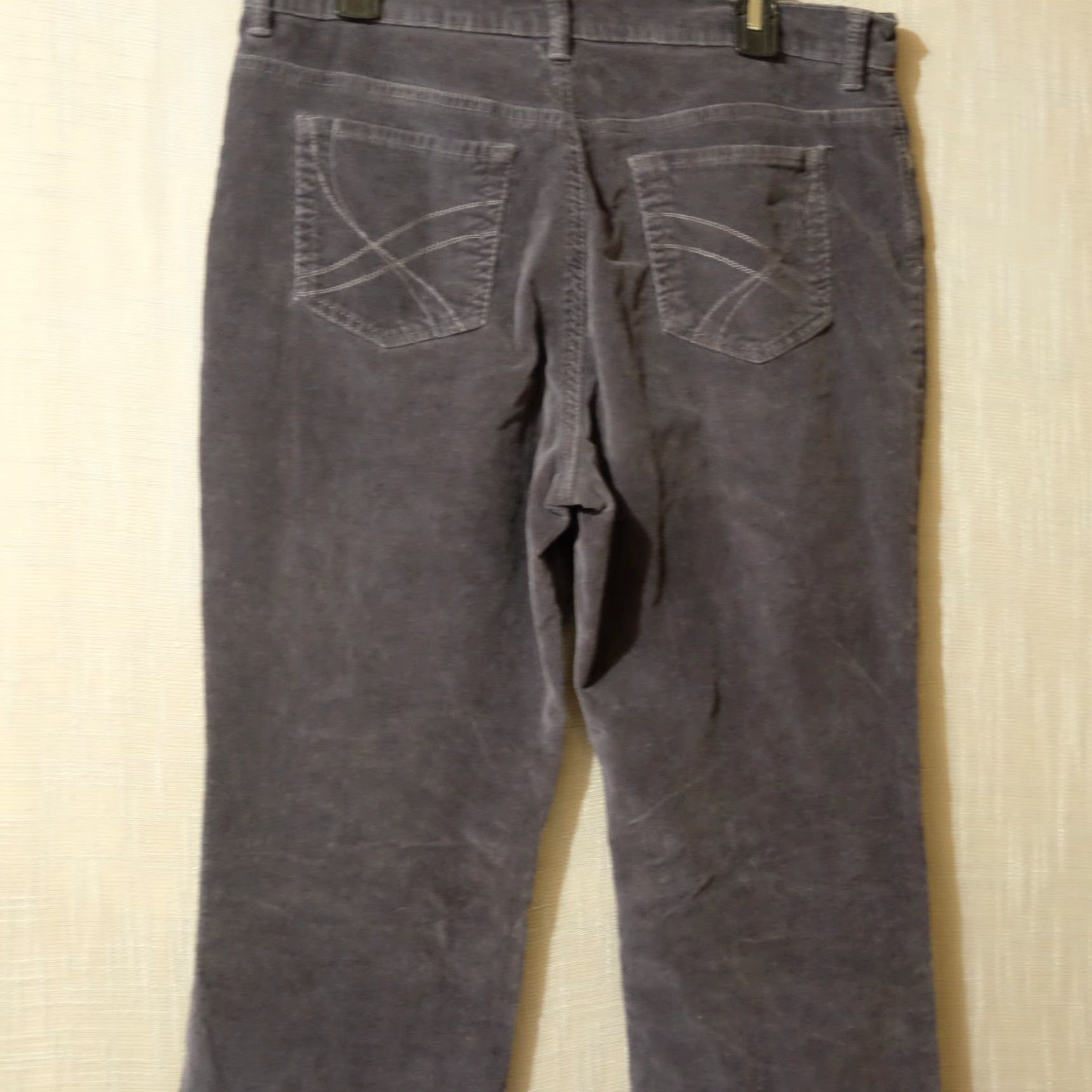 Gloria Vanderbilt Gloria Vanderbilt Corduroy Pants Gray High-Rise Straight Womens 14 Short #A14-7 Size 36" / US 14 / IT 50 - 6 Thumbnail