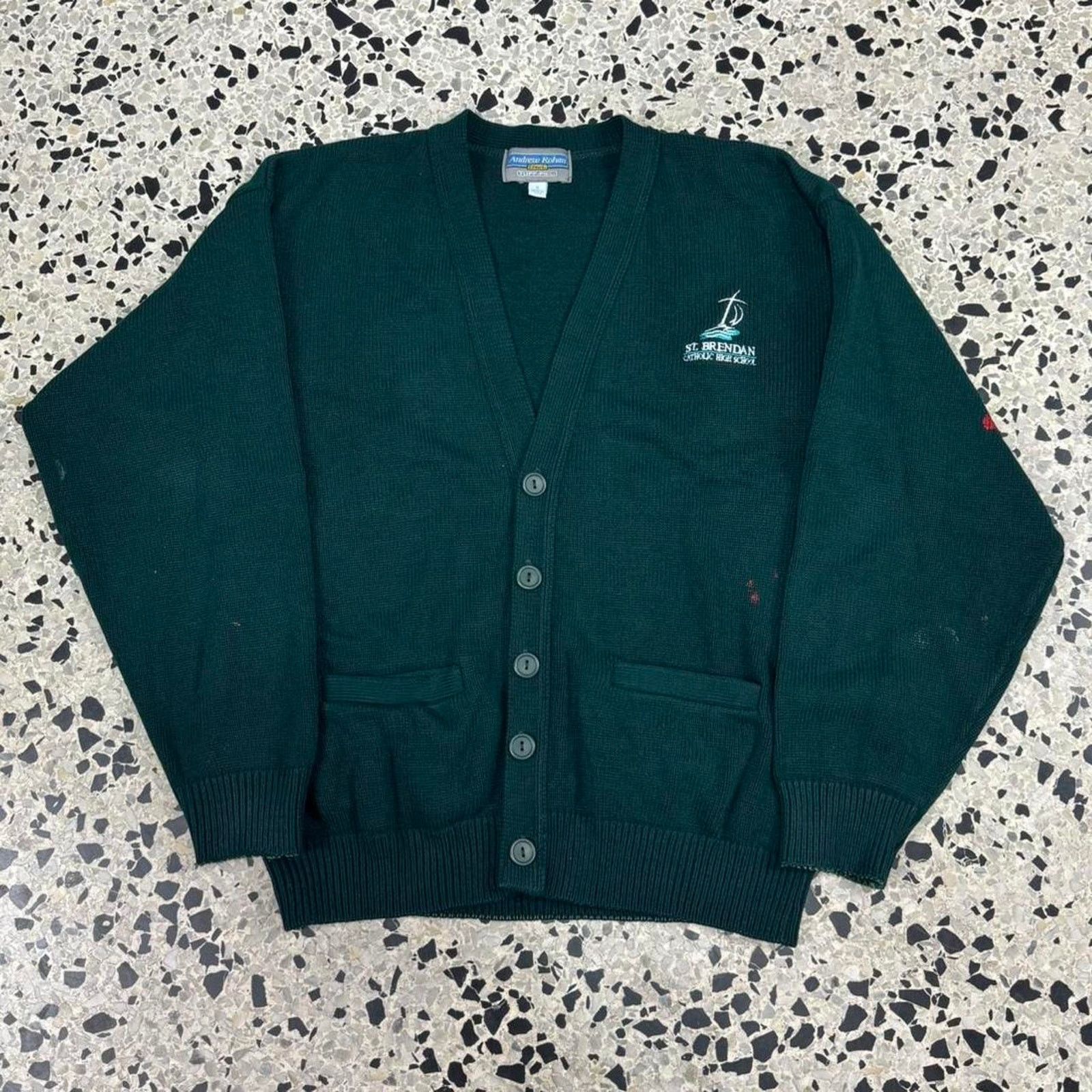 Vintage VINTAGE 90S Y2K MADE IN USA CATHOLIC SCHOOL PAINTED CARDIGAN Size US S / EU 44-46 / 1 - 1 Thumbnail