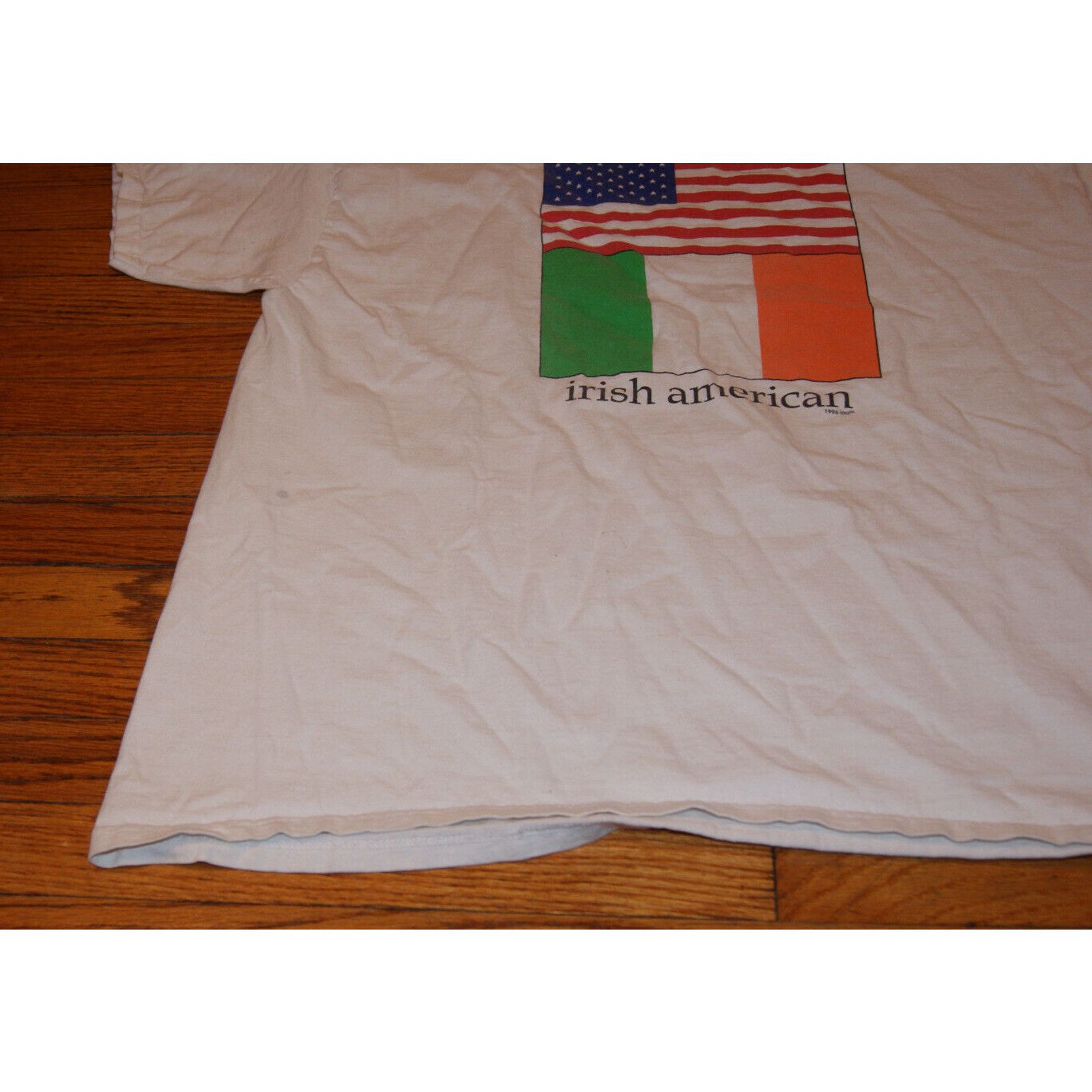 Lee VTG 90 Irish American White XL TShirt USA Made i am american Size US XL / EU 56 / 4 - 9 Thumbnail