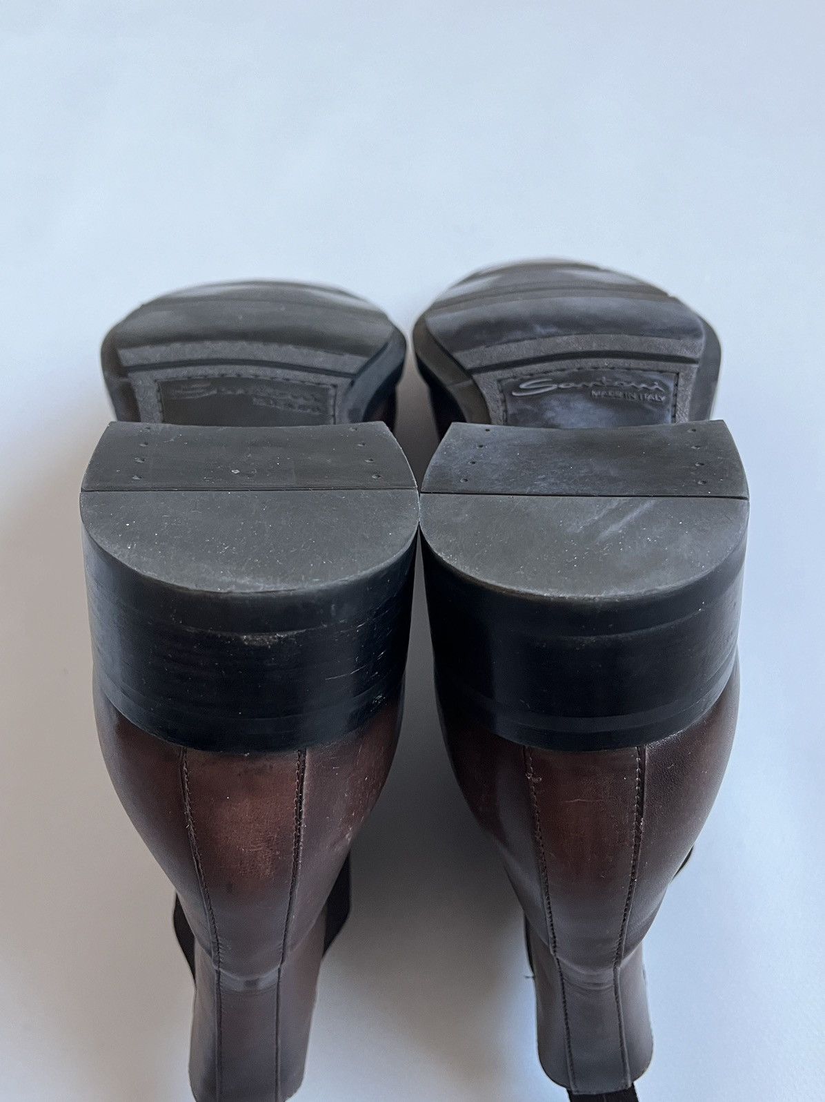 Santoni Santoni Men Brown Leather Chelsea Boots Size US 10.5 / EU 43-44 - 19 Thumbnail