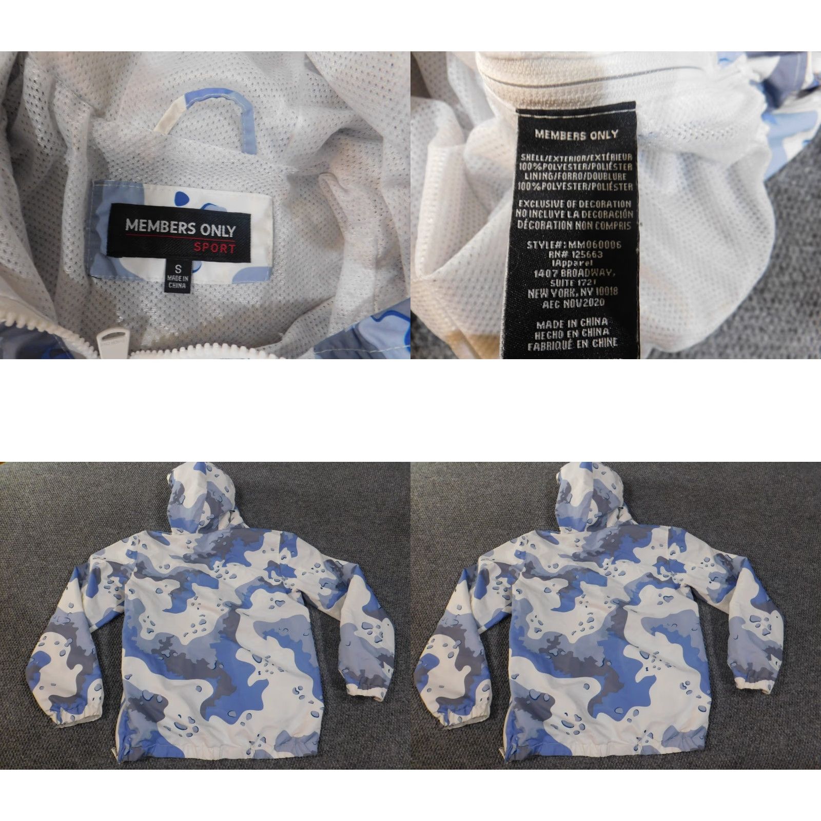 Members Only Members Only Jacket Mens S Blue Camouflage Windbreaker Zip Pockets 1/4 Zip Casual Sports Fall Winter Camo Knit Polyester Windbreaker Category: Jacket Size US S / EU 44-46 / 1 - 8 Thumbnail