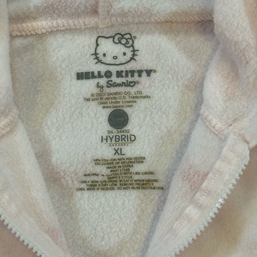 Other Hello Kitty Women’s XL Pink Zip Hoodie Bow Print Size XXL / US 16-18 / IT 52-54 - 4 Thumbnail