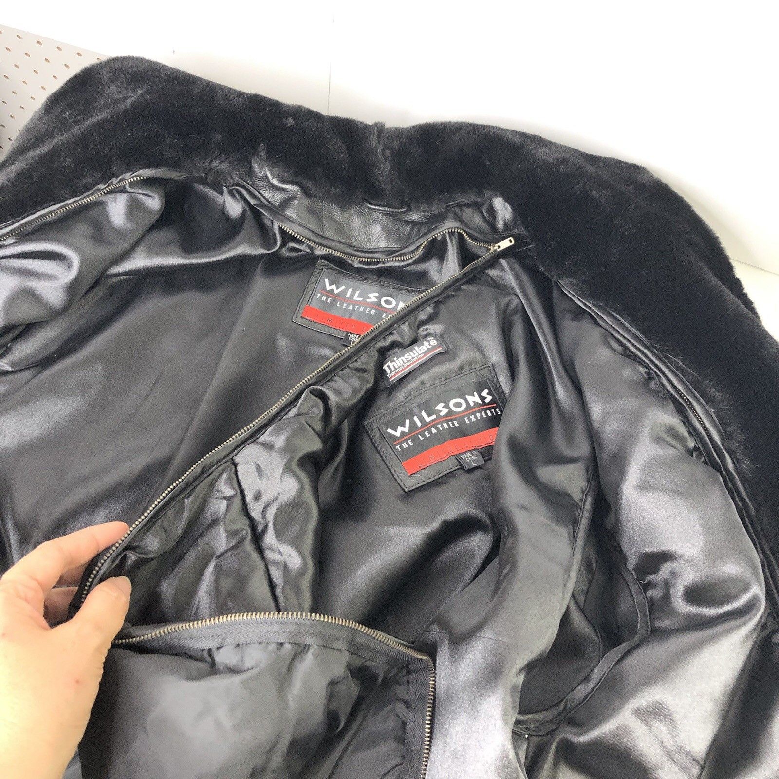 Wilson Wilsons 80s Women Black Leather Coat Jacket Sz L Insulated Size L / US 10 / IT 46 - 17 Thumbnail