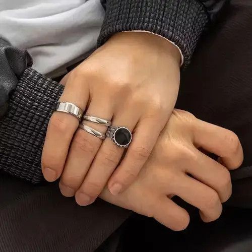 Other 4 Pieces/ Set- Punk Theme Ring Size ONE SIZE - 2 Thumbnail