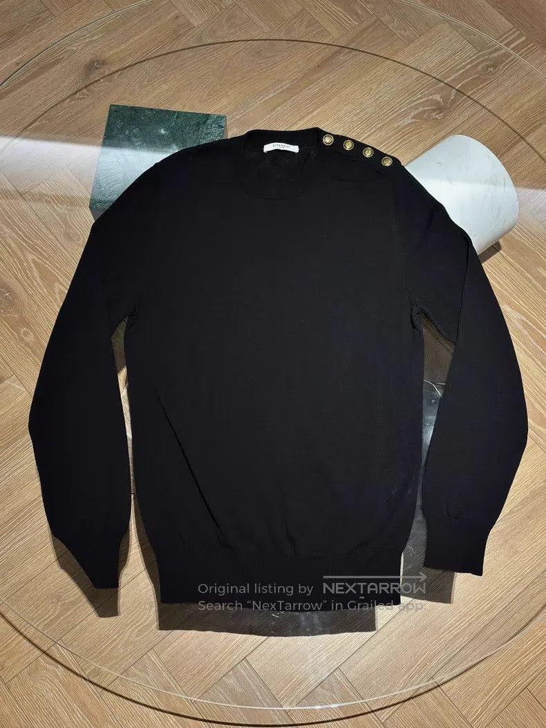 Givenchy Givenchy Black Knitwear with Gold Buttons Size US L / EU 52-54 / 3 - 3 Thumbnail