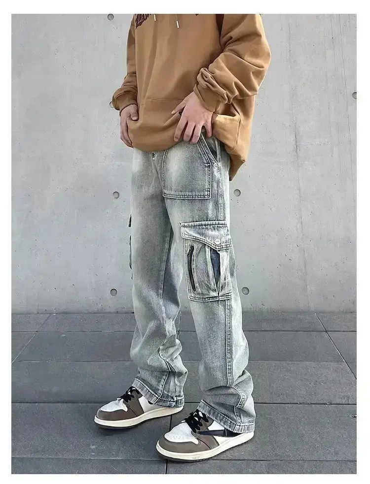 Japanese Brand Retro washed multi pocket jeans Size US 32 / EU 48 - 6 Thumbnail