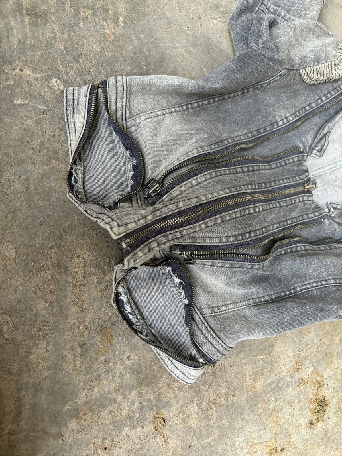 If Six Was Nine Y2k Plus Multi Zipper Ifsixwasnine Punk Style Denim Jacket Size M / US 6-8 / IT 42-44 - 8 Thumbnail