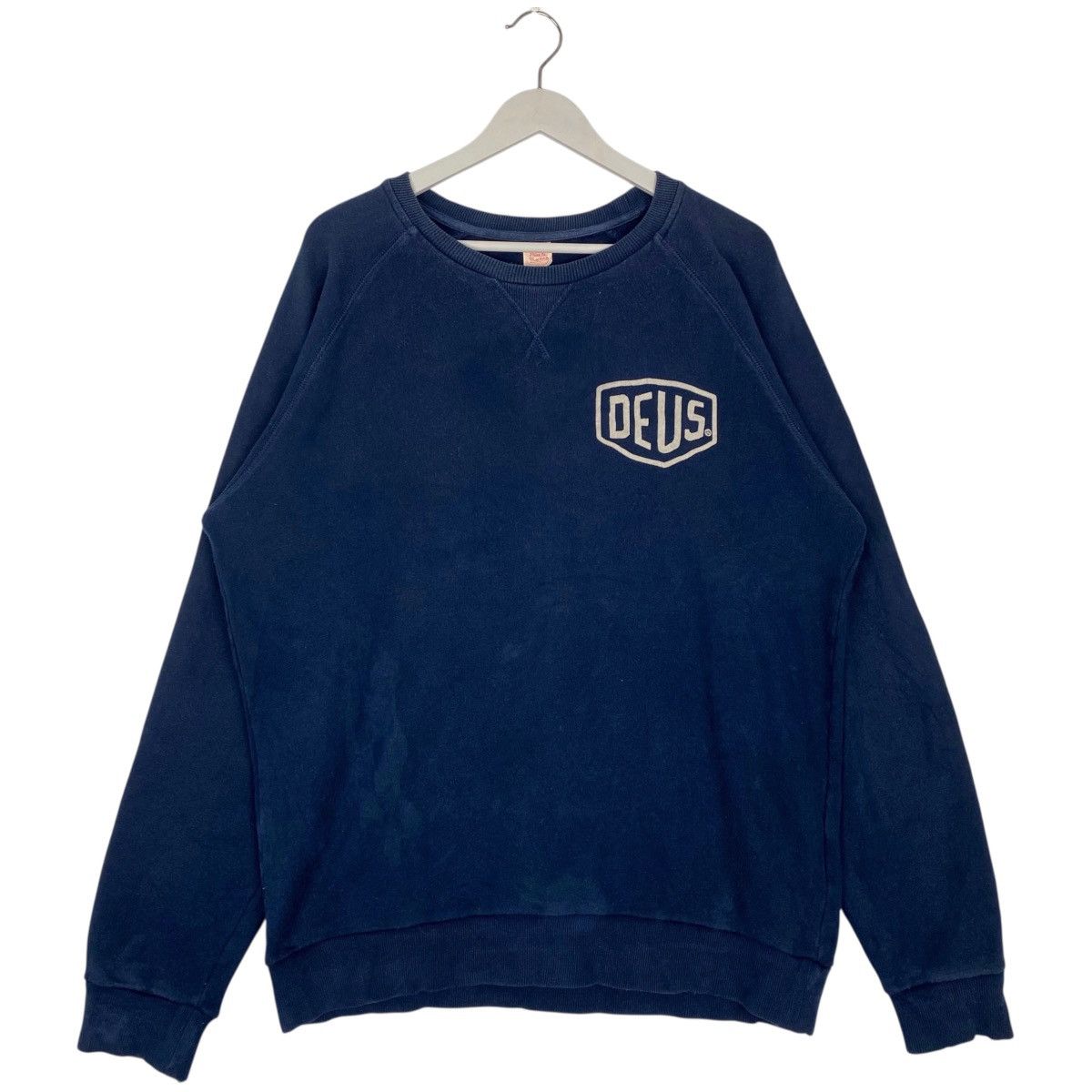 Vintage Vintage Deus Crewneck Sweatshirt Navy Blue Pullover Size L Size US L / EU 52-54 / 3 - 1 Thumbnail