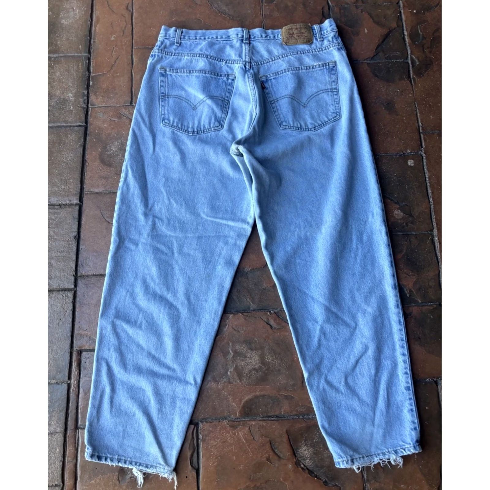 Levi's VINTAGE Levi's 560 Jeans Baggy Tapered Leg 38x30 Mens 90s Blue Denim Slim Straight Wide Leg Size US 38 / EU 54 - 3 Thumbnail