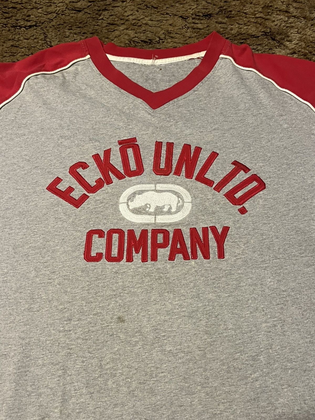 Ecko Unltd. Vintage Y2K Ecko Unltd. Baggy Logo T-Shirt Gray/Red XXLarge Size US XXL / EU 58 / 5 - 2 Thumbnail