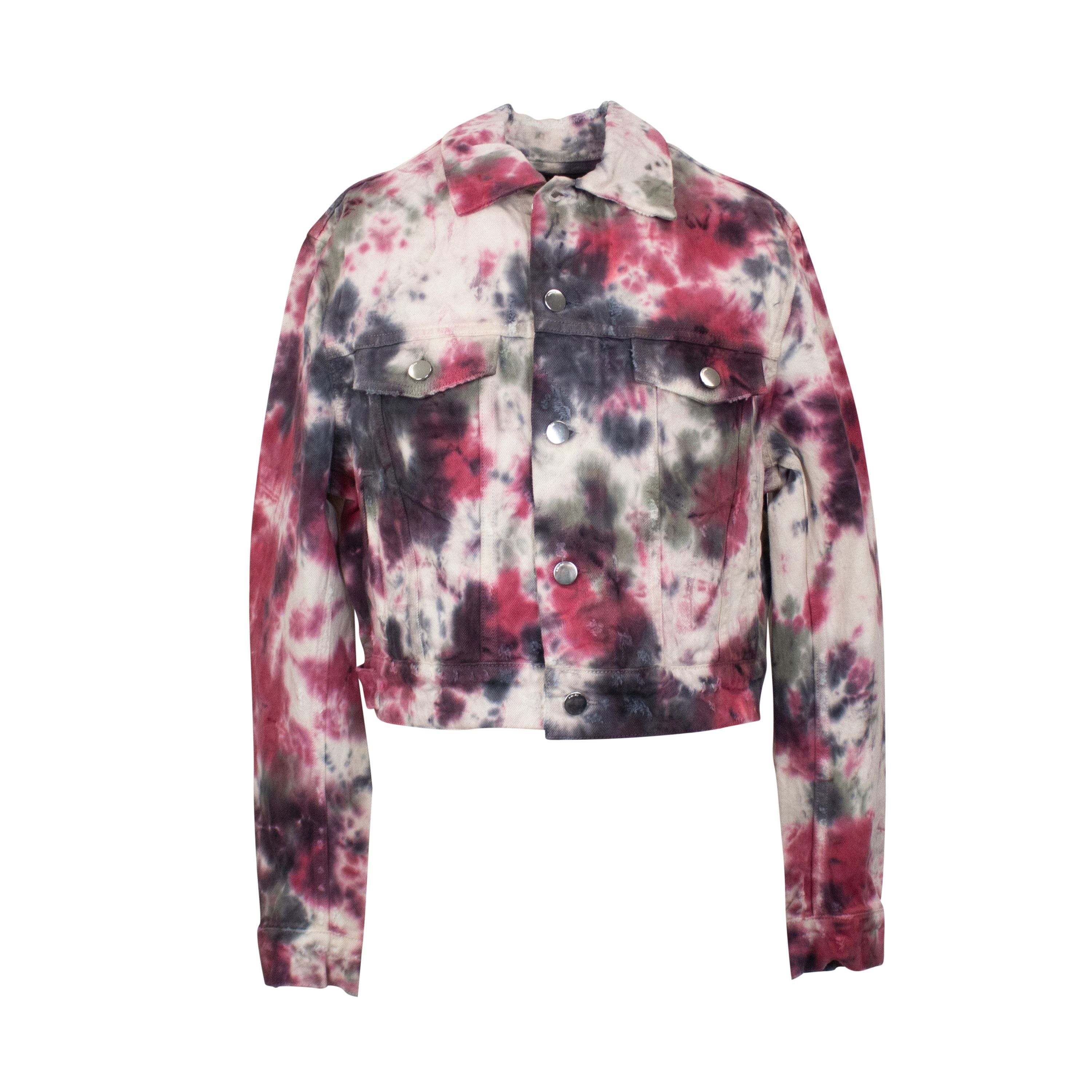 image of Amiri Multicolored Tie Dye Denim Trucker Jacket Size S, Women's