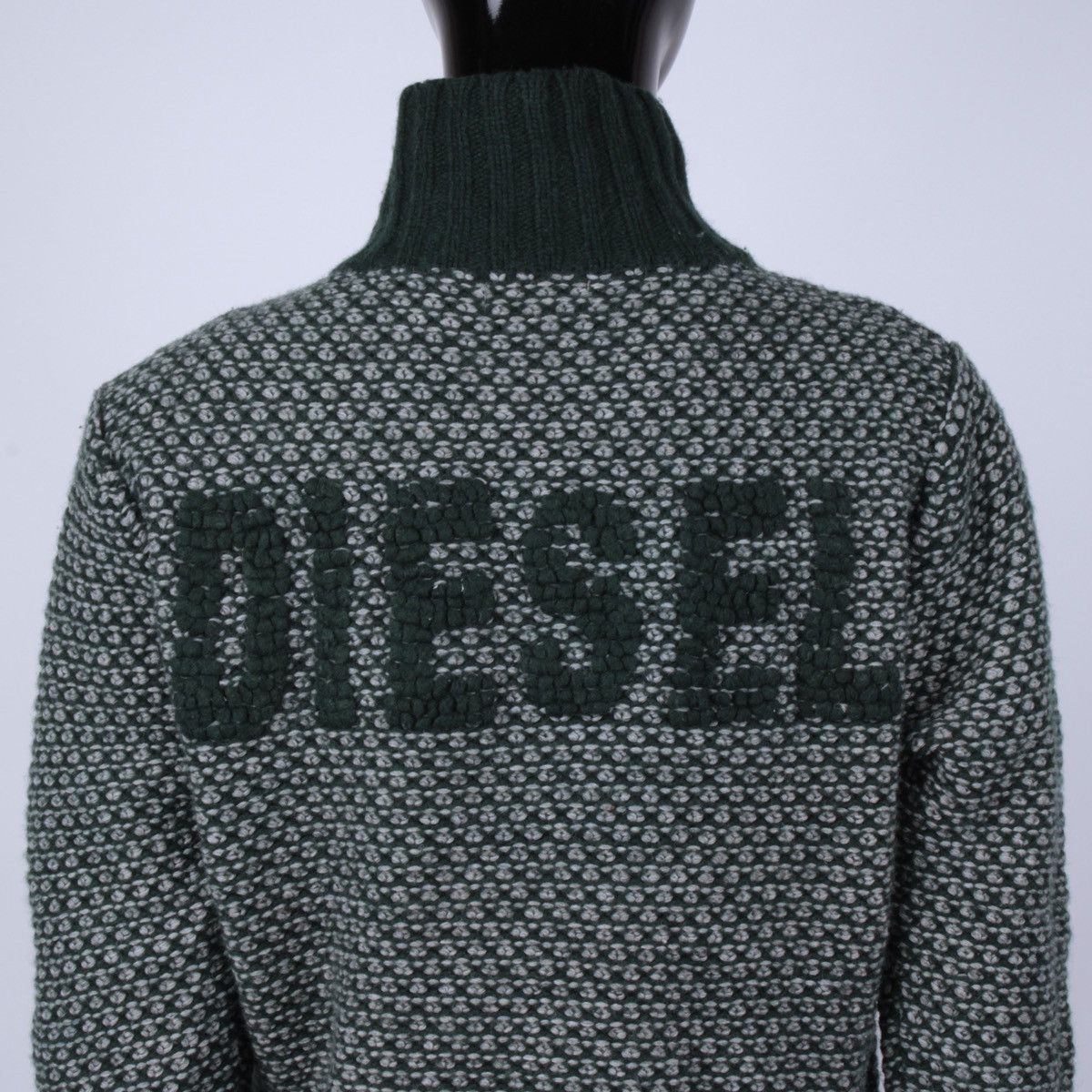 Diesel × Vintage Y2K DIESEL Vintage Cotton Knit Full Zip Big Logo Sweater Size M / US 6-8 / IT 42-44 - 5 Thumbnail