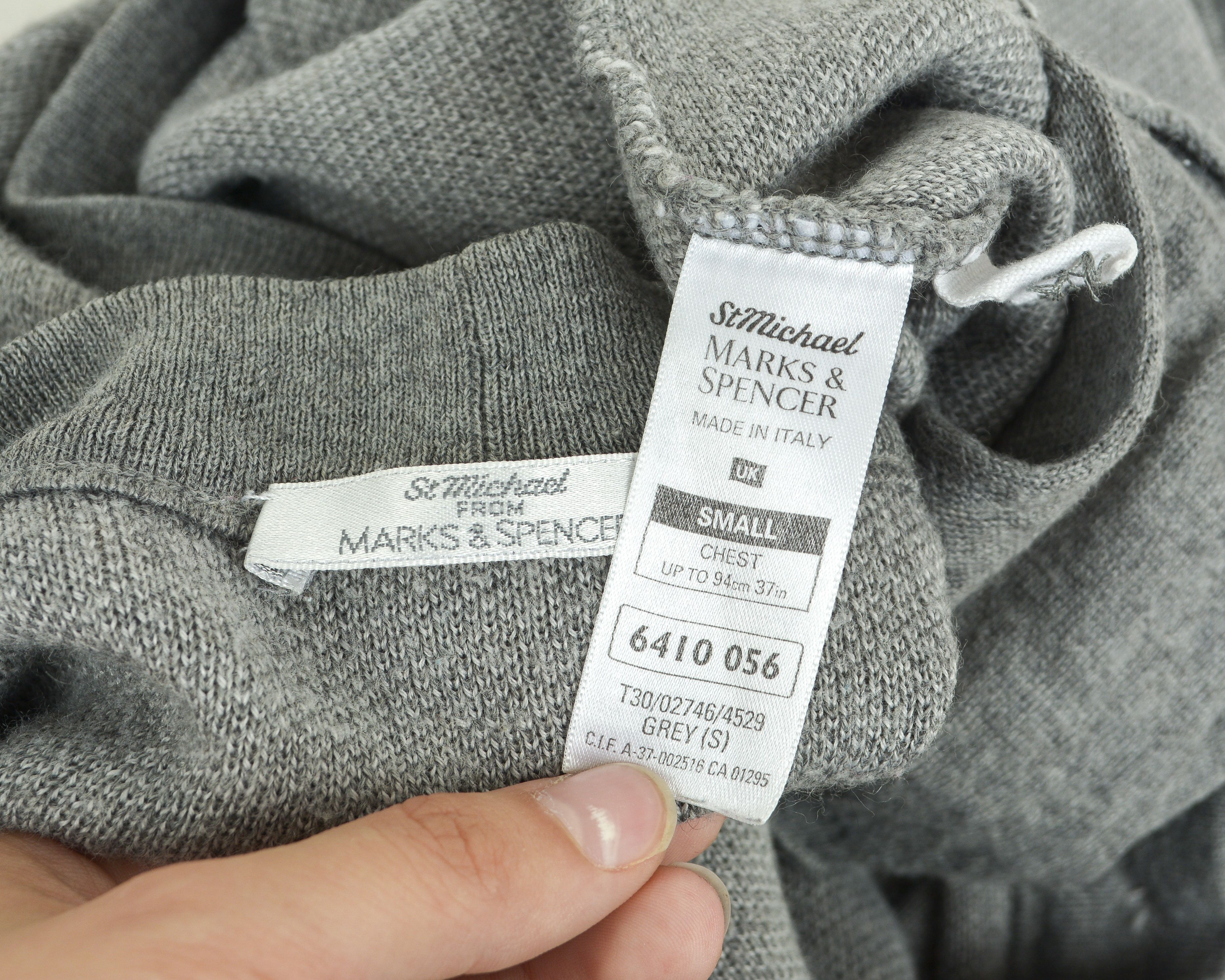 Marks & Spencer Grey S Cardigan Jumper Jacket Sweater Lambswool Smart Check Size US S / EU 44-46 / 1 - 5 Thumbnail