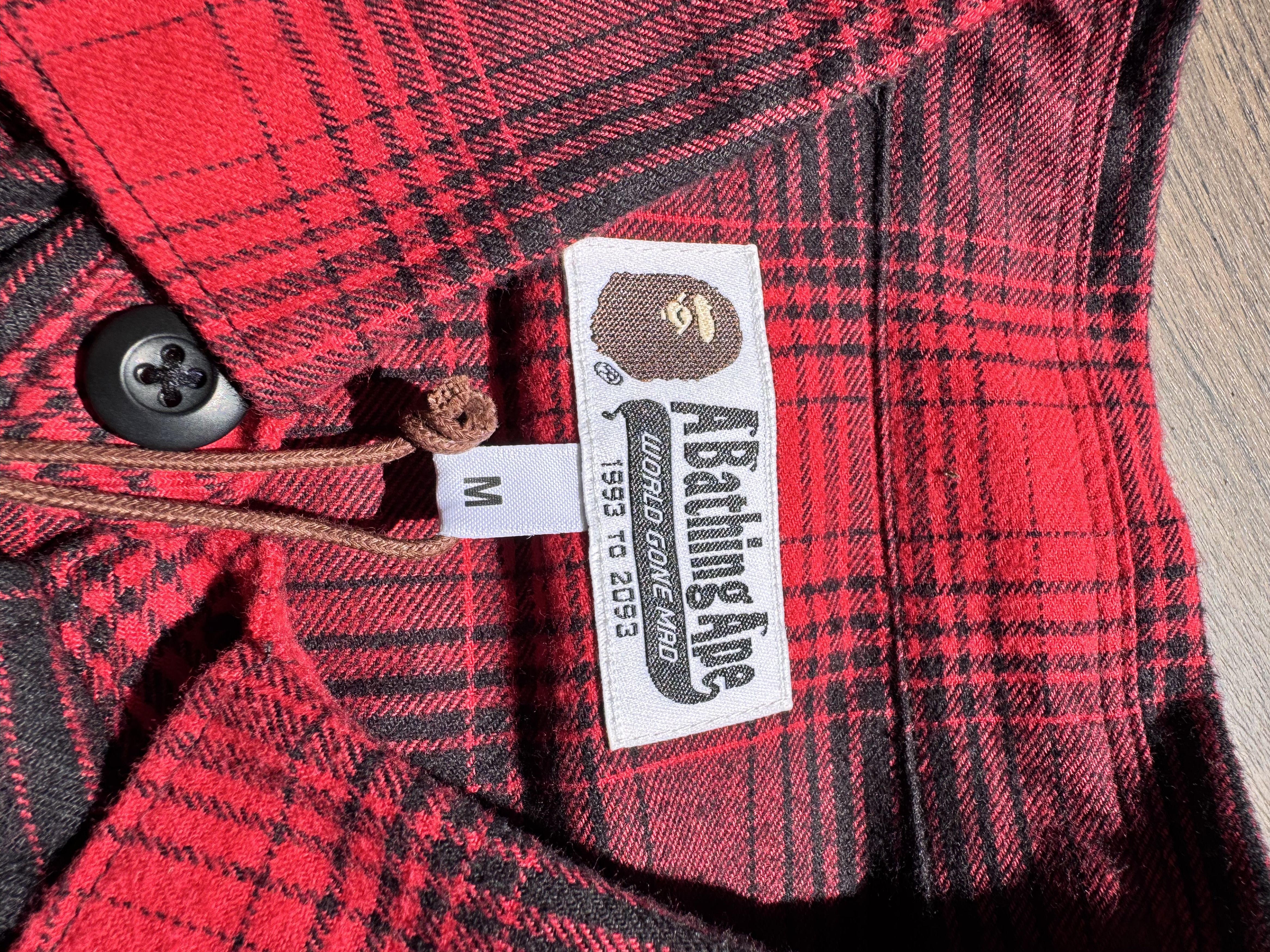 Bape a bathing ape check shark relaxed fit flannel shirt Size US M / EU 48-50 / 2 - 5 Thumbnail