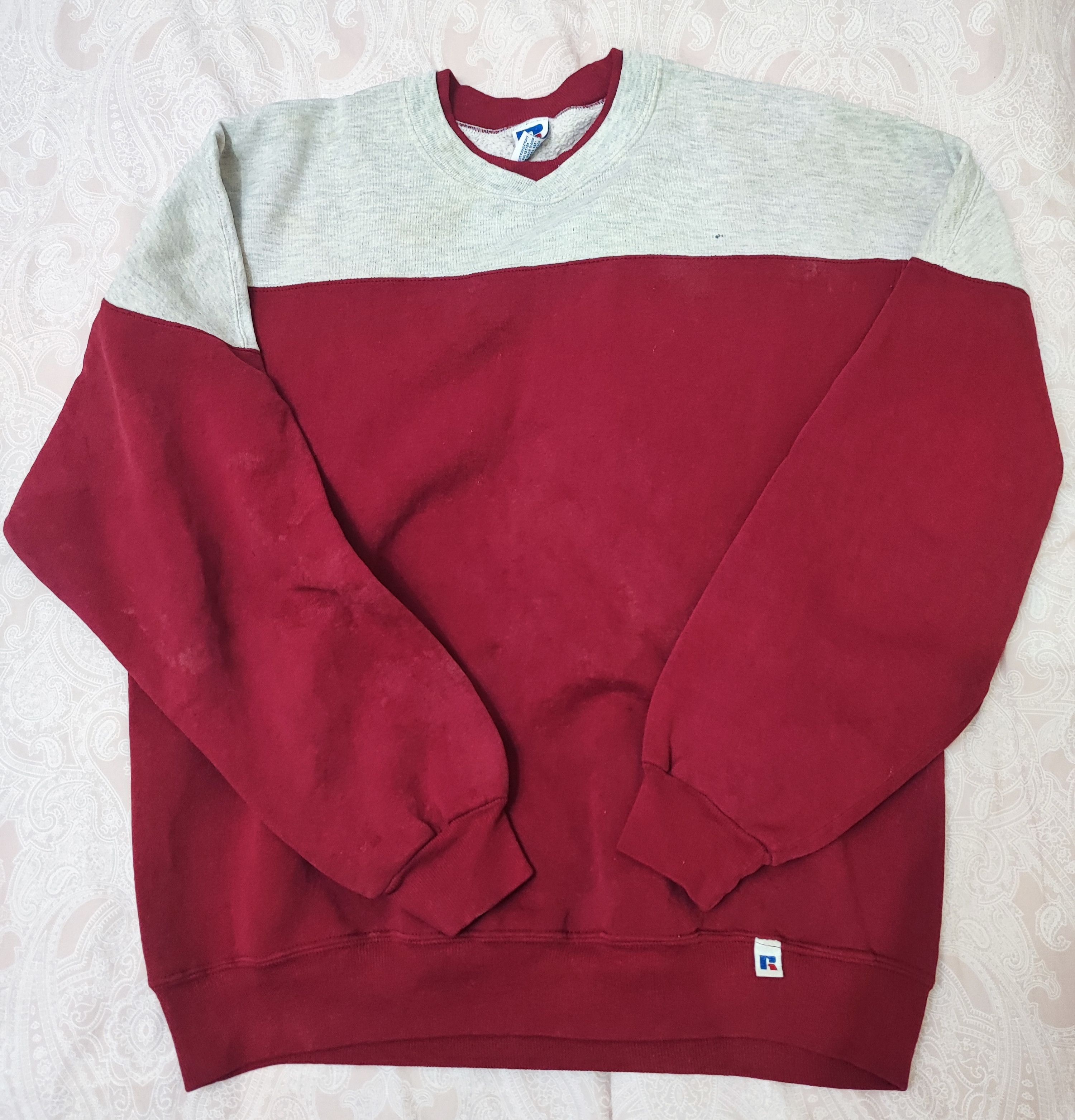 Russell Athletic Vintage Russell Athletic trashed Boxy 2 tone sweatshirt Size US XL / EU 56 / 4 - 2 Thumbnail