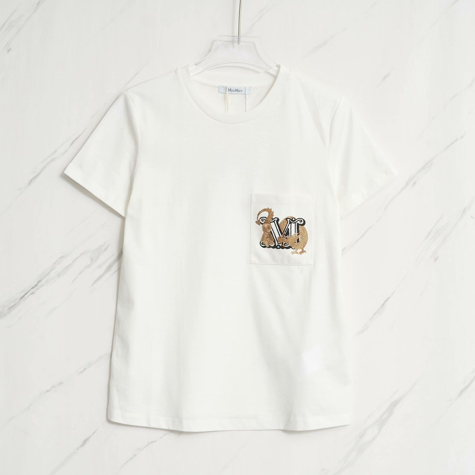 Max Mara Max Mara Women's Logo Rhinestone T-shirt Size M / US 6-8 / IT 42-44 - 1 Thumbnail