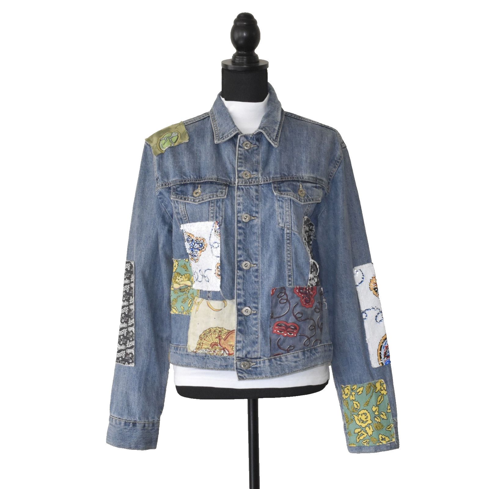 Loewe LOEWE PAULA IBIZA Patchwork Patterned Denim Jacket Size L Size L / US 10 / IT 46 - 1 Thumbnail
