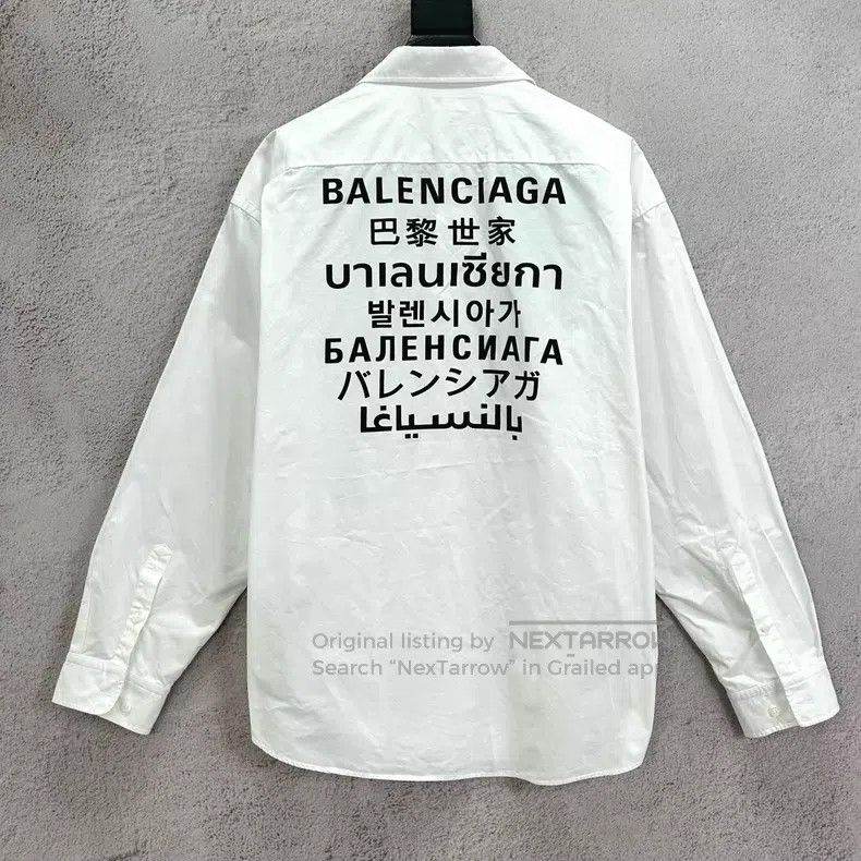 Balenciaga Balenciaga size 37 Multilingual Slogan White Long Sleeve S Size US S / EU 44-46 / 1 - 2 Thumbnail