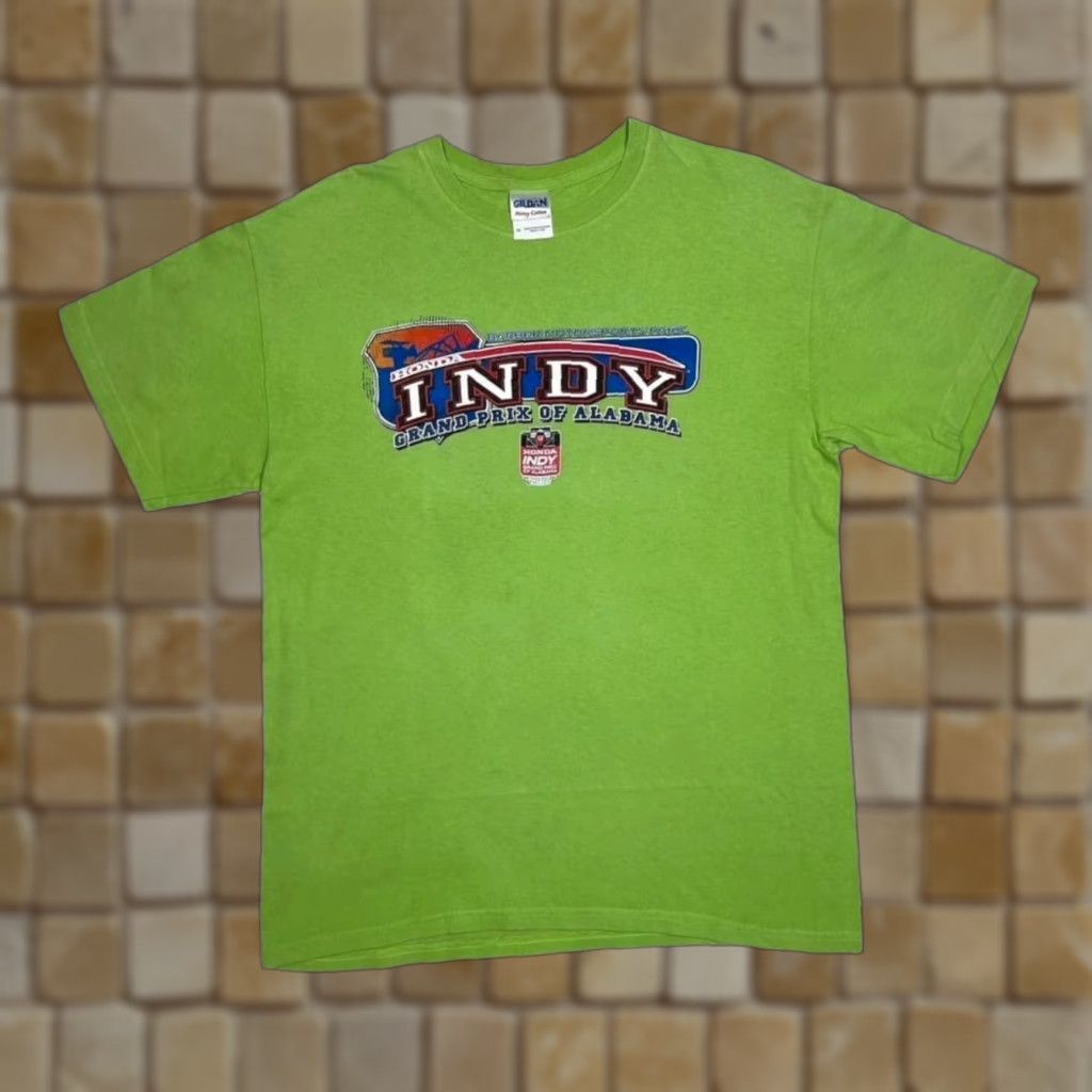 Gildan Honda Indy “Grand Prix Of Alabama” Indy Car Motorsports Racing T-Shirt M Green Graphic Print Front Back Men Size US M / EU 48-50 / 2 - 1 Thumbnail