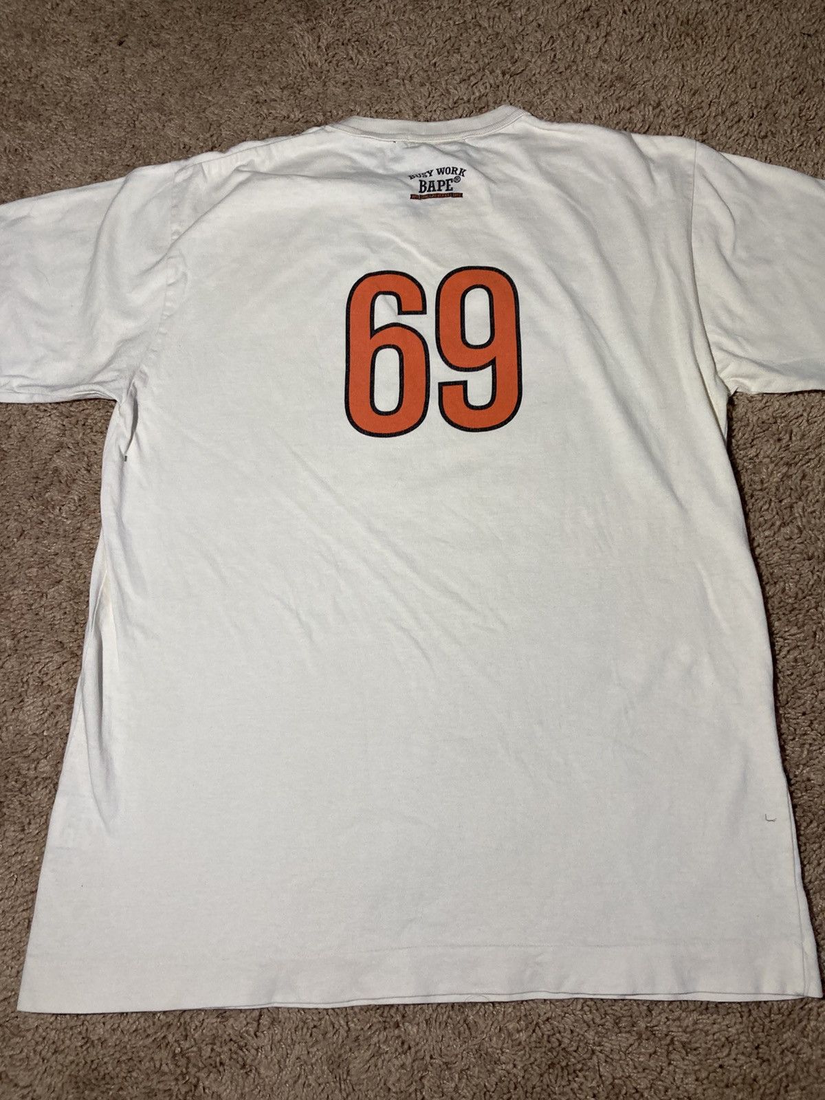 Bape 1999 Bape 69 Baseball Tee Trompe L'oeil Varsity 90s Nigo OG Size US L / EU 52-54 / 3 - 8 Thumbnail
