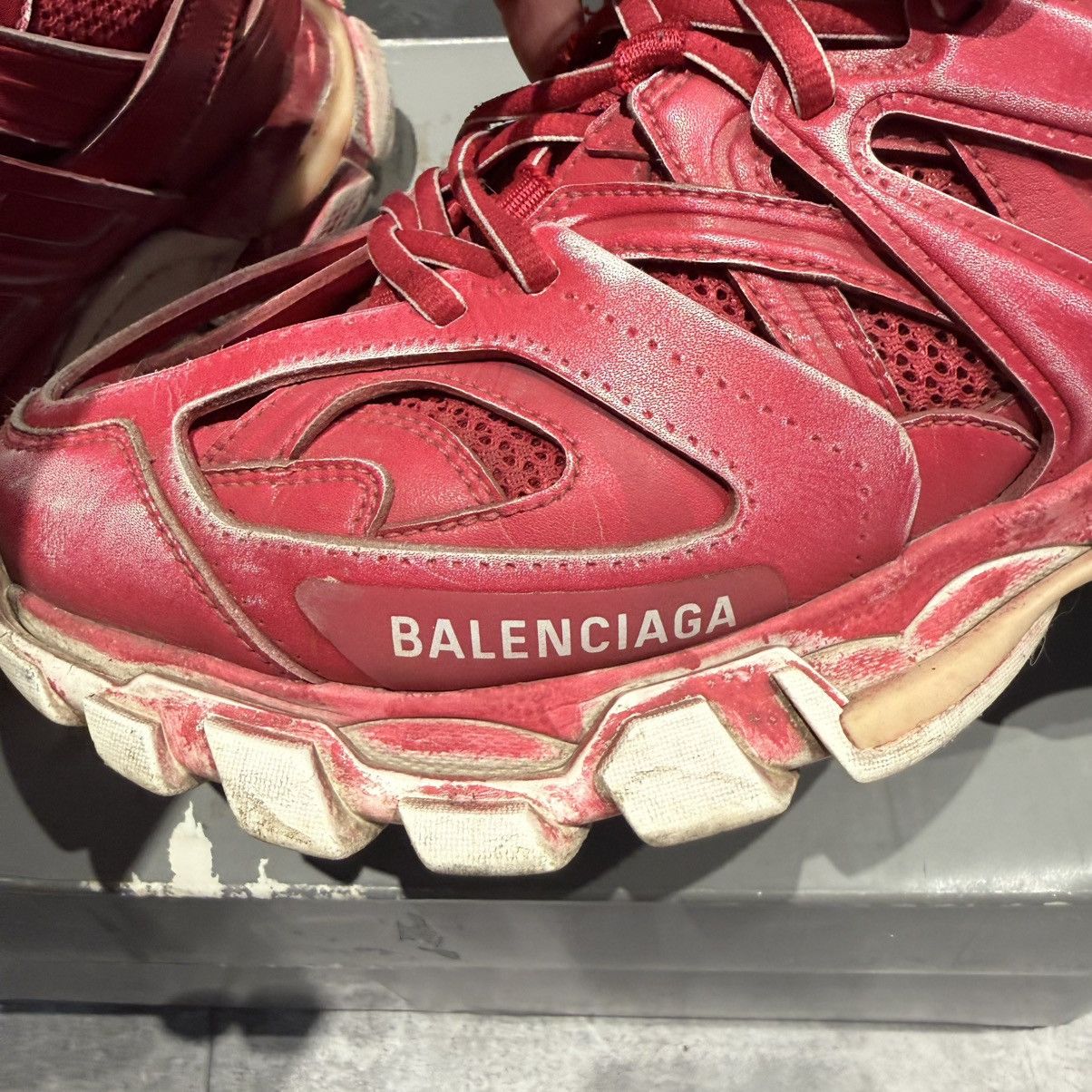 Balenciaga Balenciaga track faded red burgundy Size US 10 / EU 43 - 16 Thumbnail