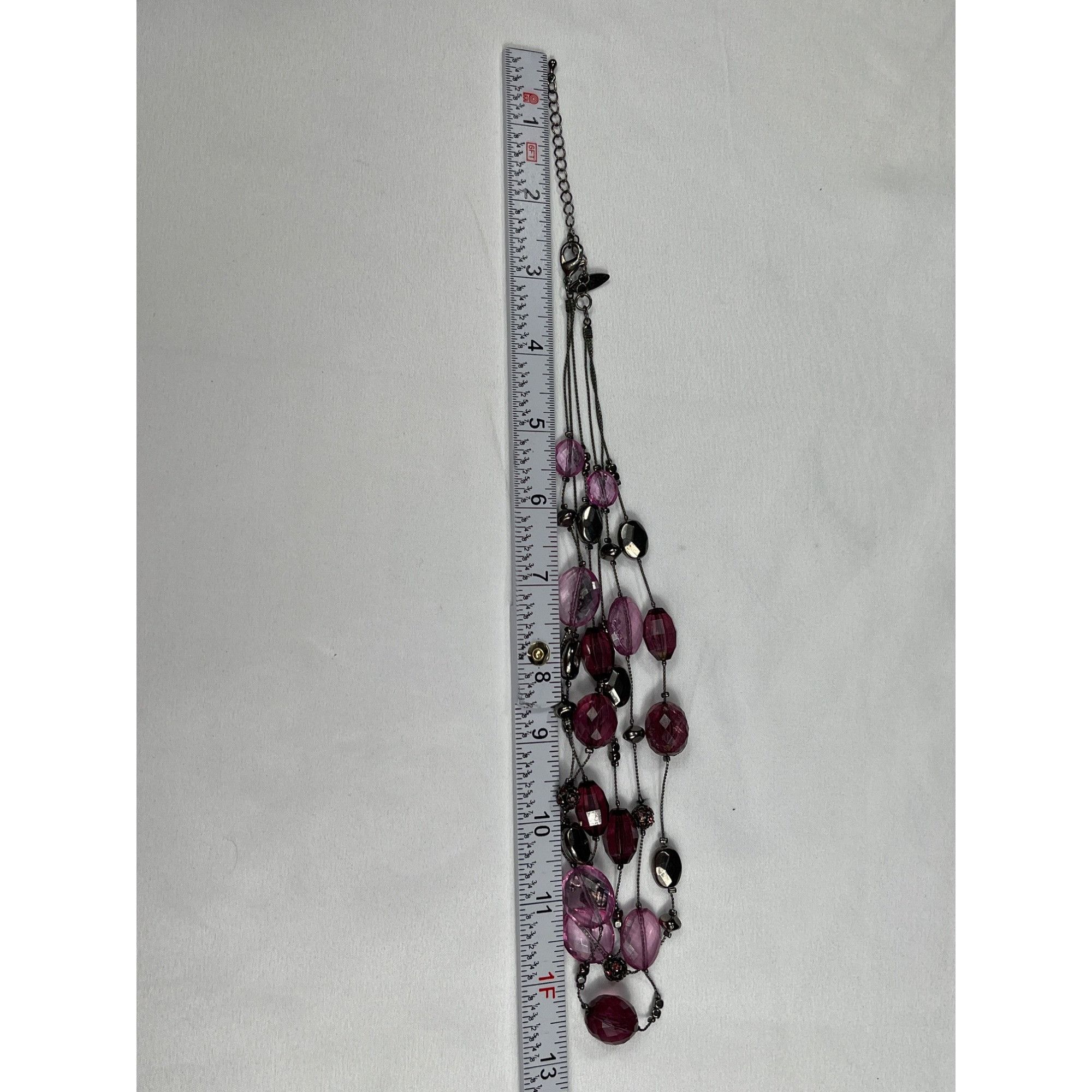 Designer NY Collections SKU 037 purple pink beaded necklace matching Size ONE SIZE - 5 Thumbnail