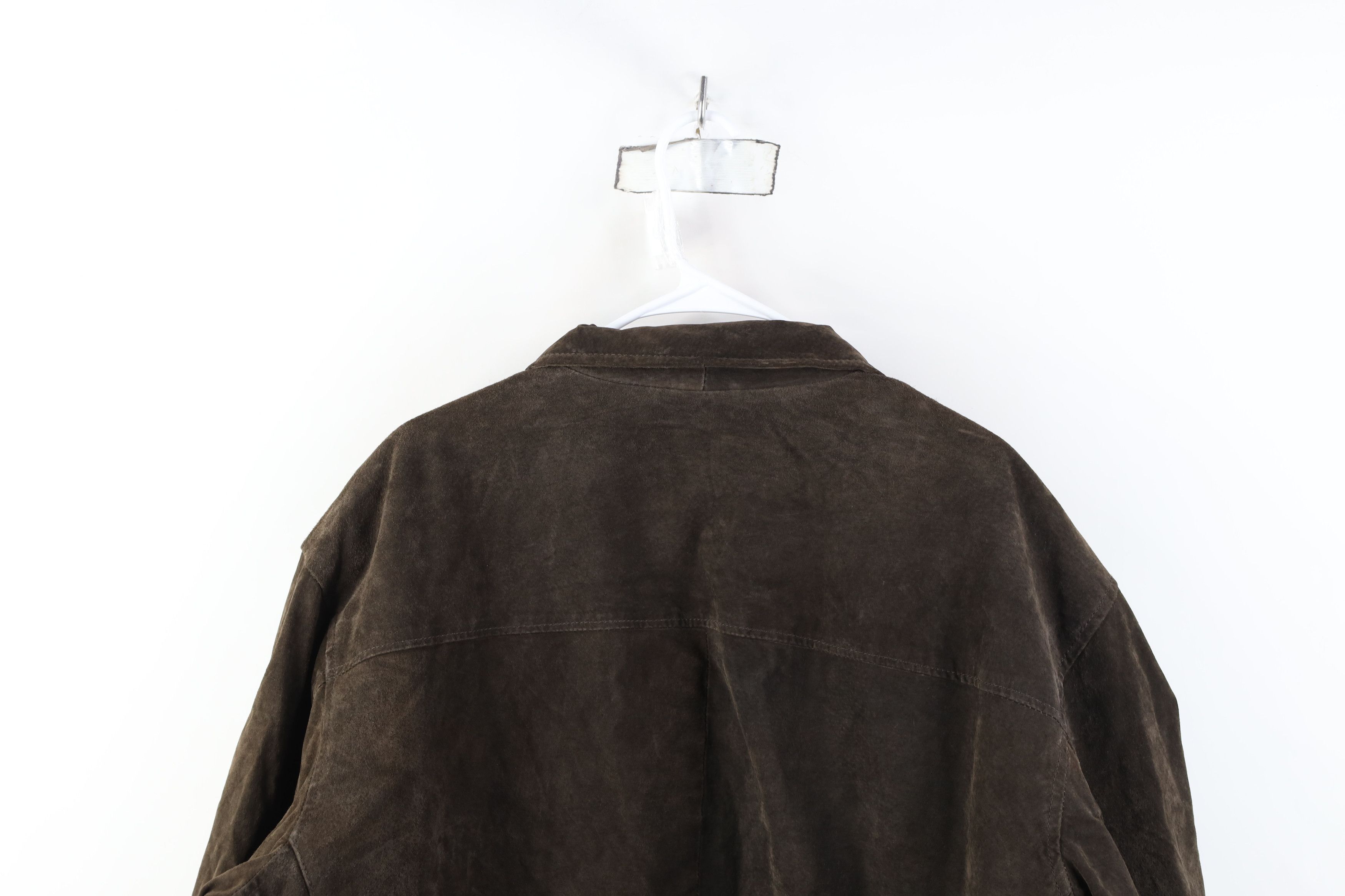 Vintage Vintage 90s Streetwear Suede Leather Bomber Jacket Brown Size US XXL / EU 58 / 5 - 15 Thumbnail