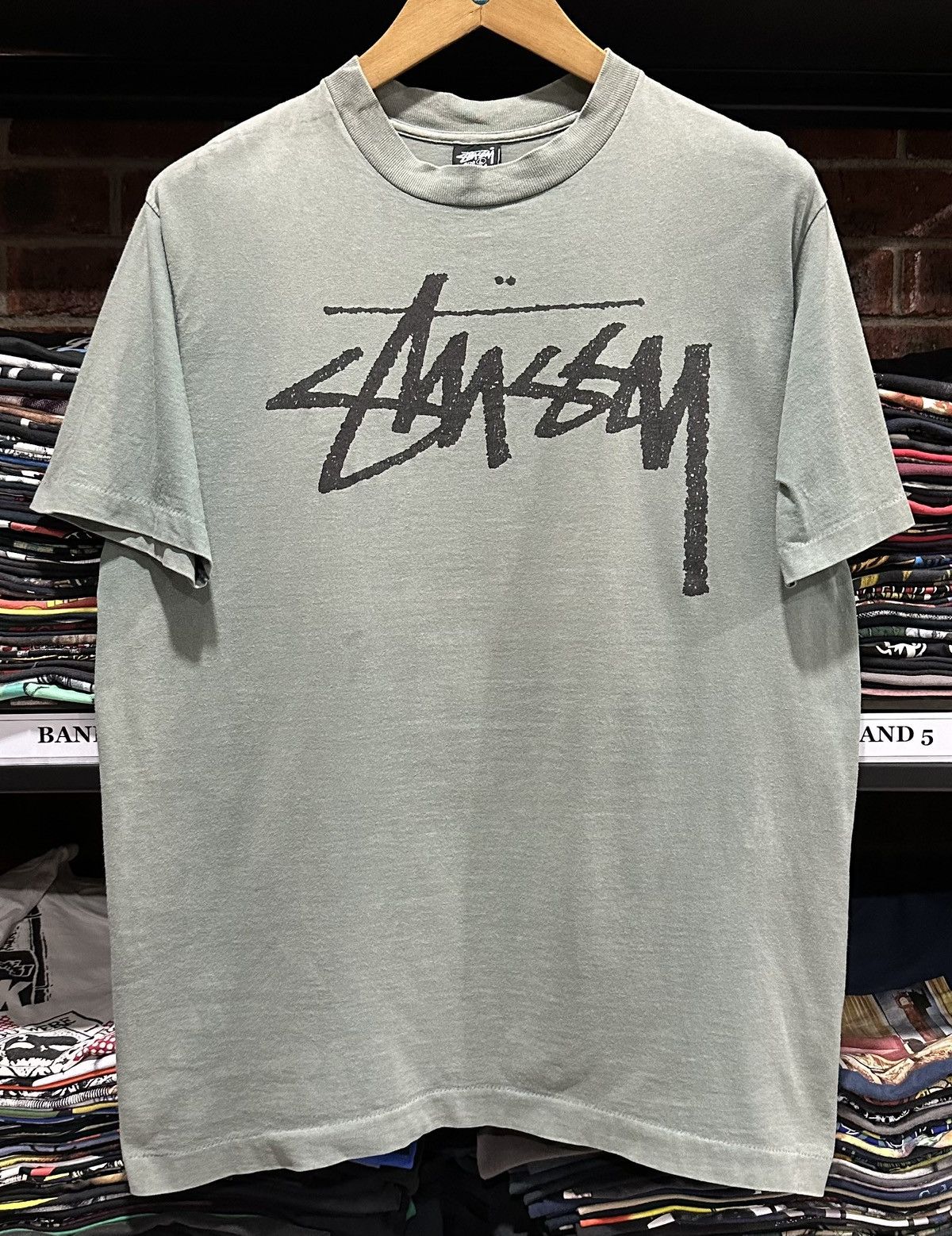Stussy Vintage 80s Stussy Old Skool Crew Sun Faded Tee Size US L / EU 52-54 / 3 - 1 Thumbnail